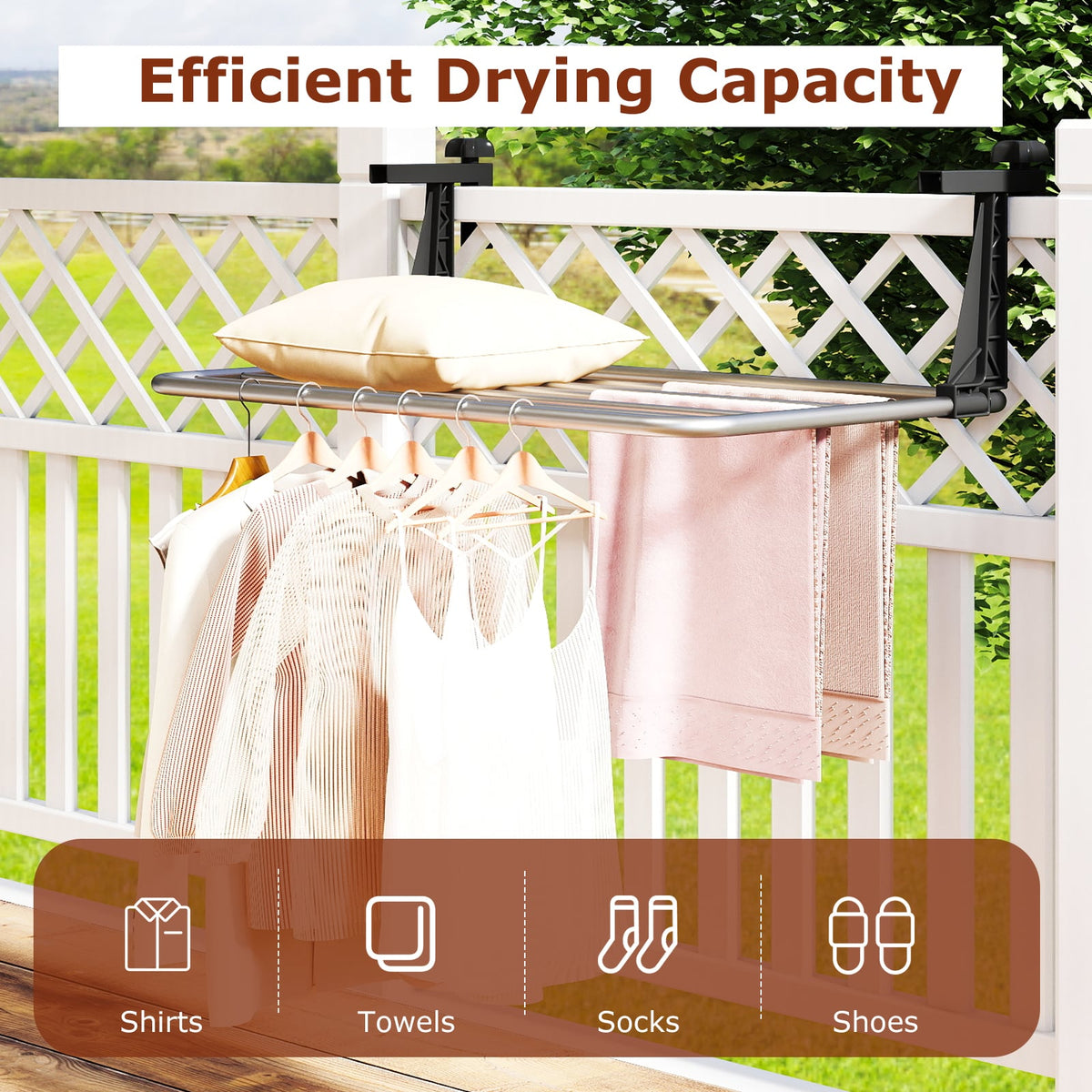 Portable Aluminum Clothes and Towel Drying Rack-Laundry Drying Racks-DECOROLALA
