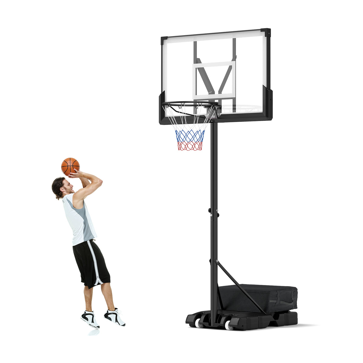 Basketball Rim Springs Portable Basketball Hoop Outdoor Basketball Goal System Adjustable for ...