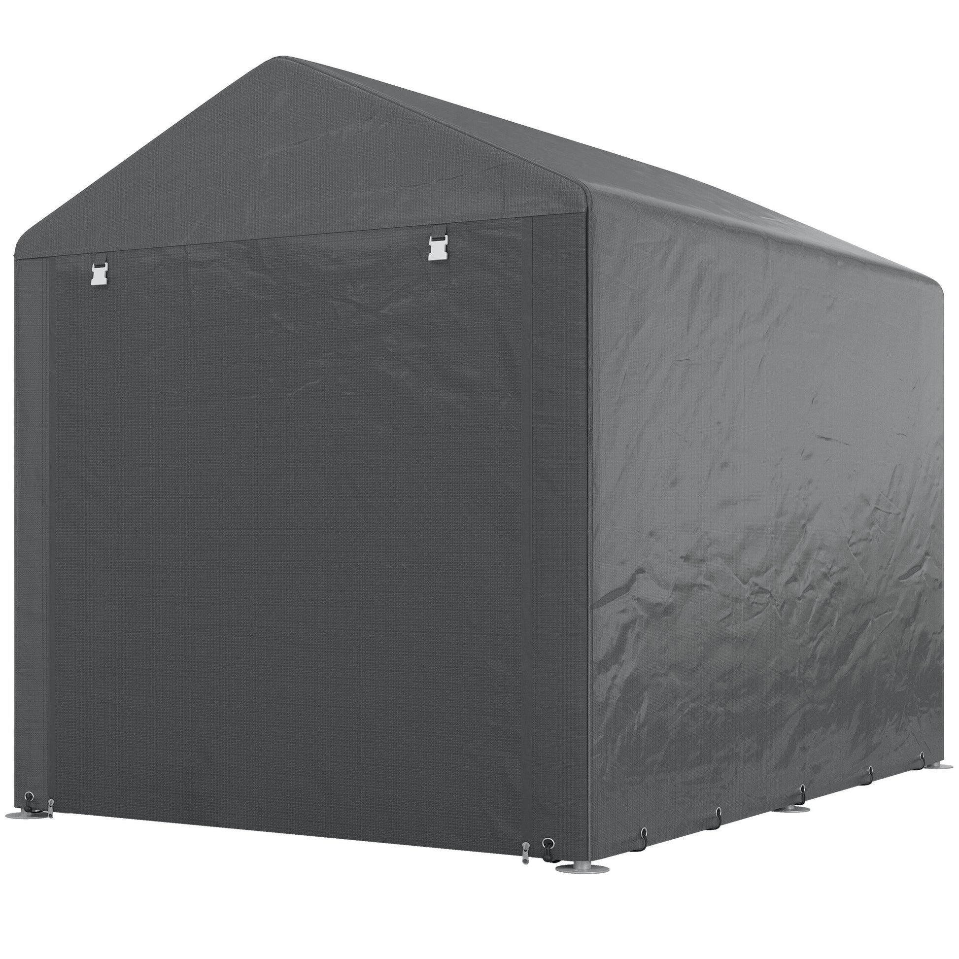 Portable Bicycle Shed - 1.6 x 2.2m Dark Grey Steel Frame-Patio & Garden > Lawn & Garden > Sheds > Portable Shed-DECOROLALA