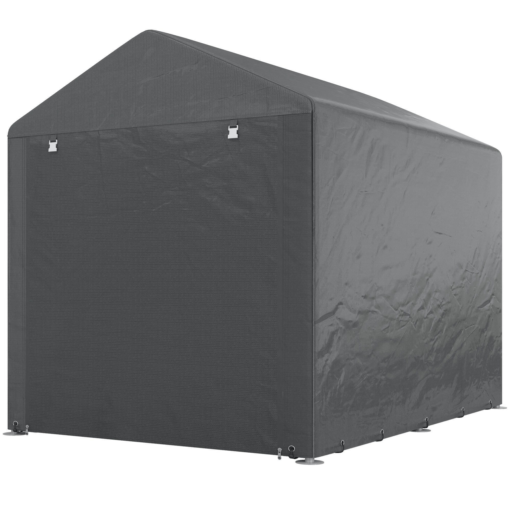 Portable Bicycle Shed - 1.6 x 2.2m Dark Grey Steel Frame-Patio & Garden > Lawn & Garden > Sheds > Portable Shed-DECOROLALA