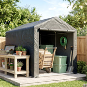Portable Bicycle Shed - 1.6 x 2.2m Dark Grey Steel Frame-Patio & Garden > Lawn & Garden > Sheds > Portable Shed-DECOROLALA