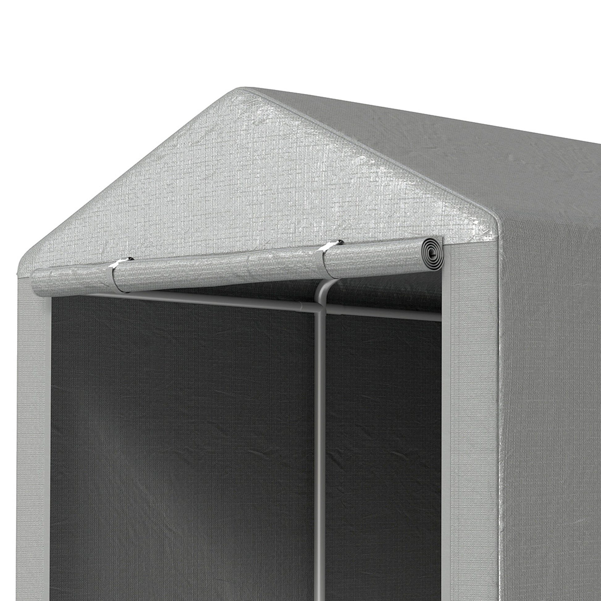 Portable Bicycle Shed - 1.6 x 2.2m Light Grey Steel Frame-Patio & Garden > Lawn & Garden > Sheds > Portable Shed-DECOROLALA