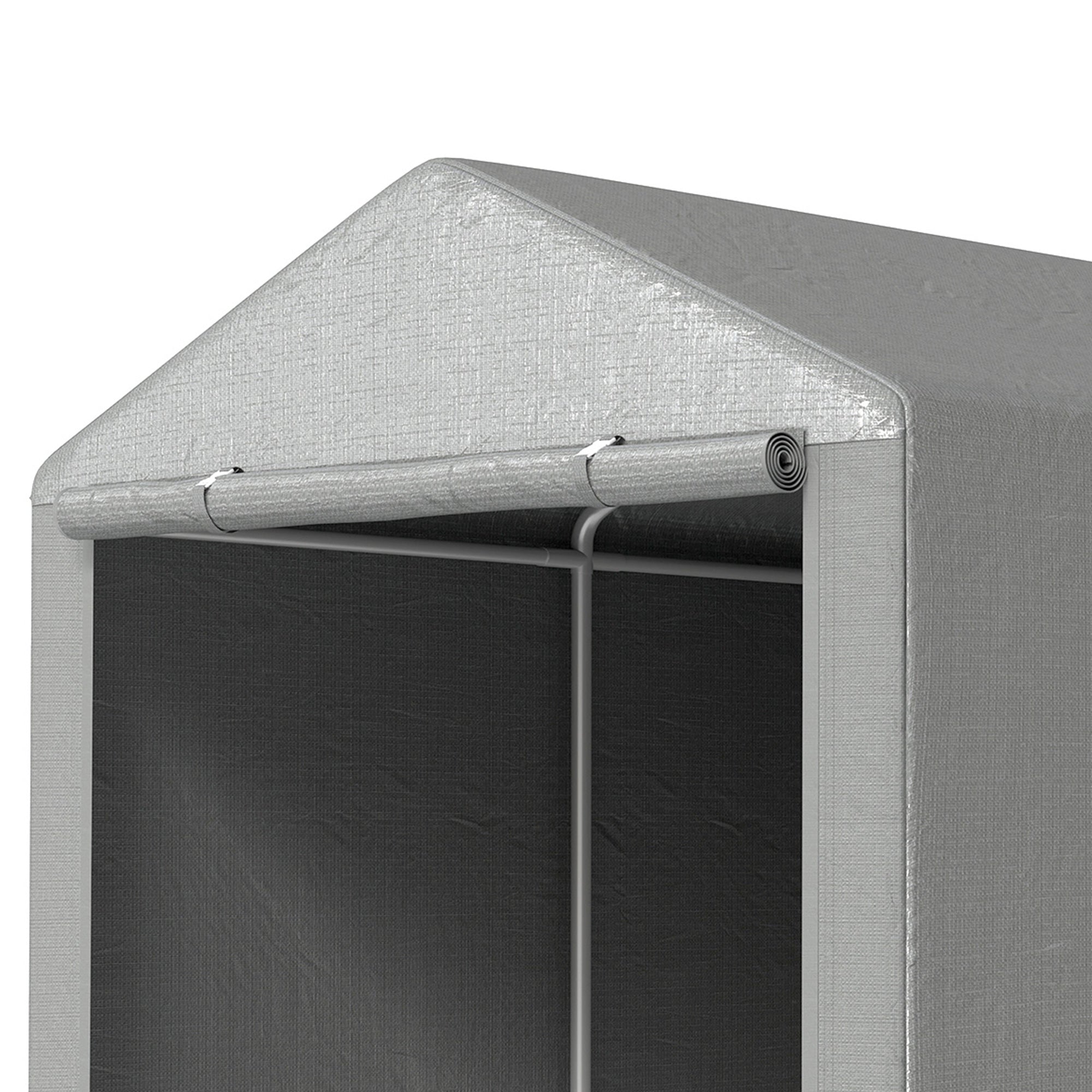 Portable Bicycle Shed - 1.6 x 2.2m Light Grey Steel Frame-Patio & Garden > Lawn & Garden > Sheds > Portable Shed-DECOROLALA