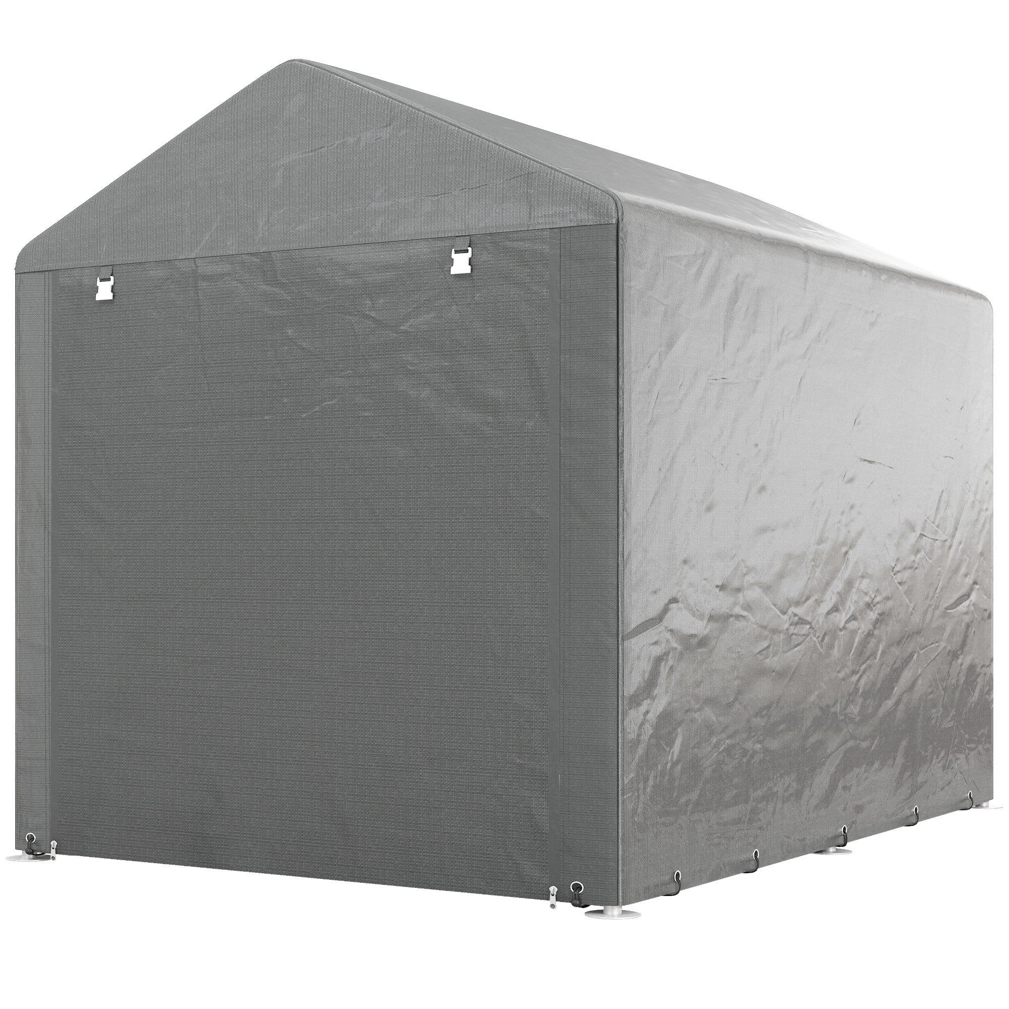 Portable Bicycle Shed - 1.6 x 2.2m Light Grey Steel Frame-Patio & Garden > Lawn & Garden > Sheds > Portable Shed-DECOROLALA
