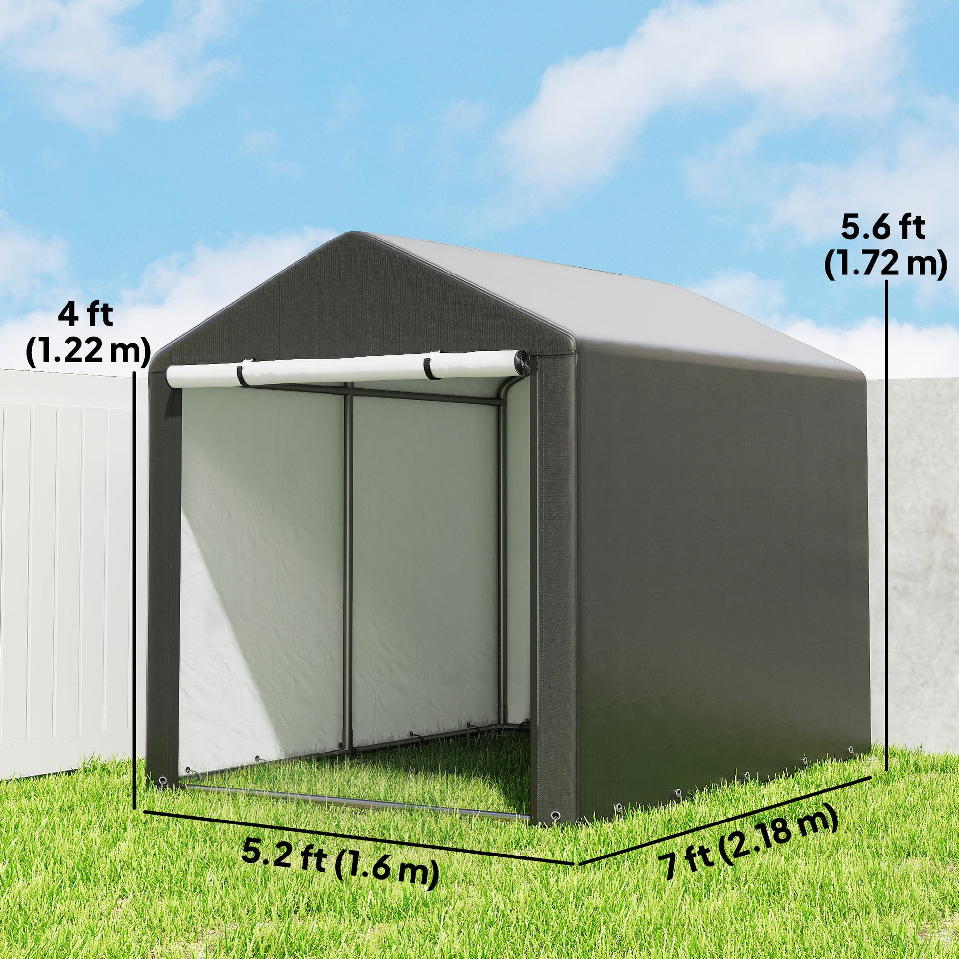 Portable Bicycle Shed - Black 1.6 x 2.2m Waterproof Tent-Patio & Garden > Lawn & Garden > Sheds > Portable Shed-DECOROLALA