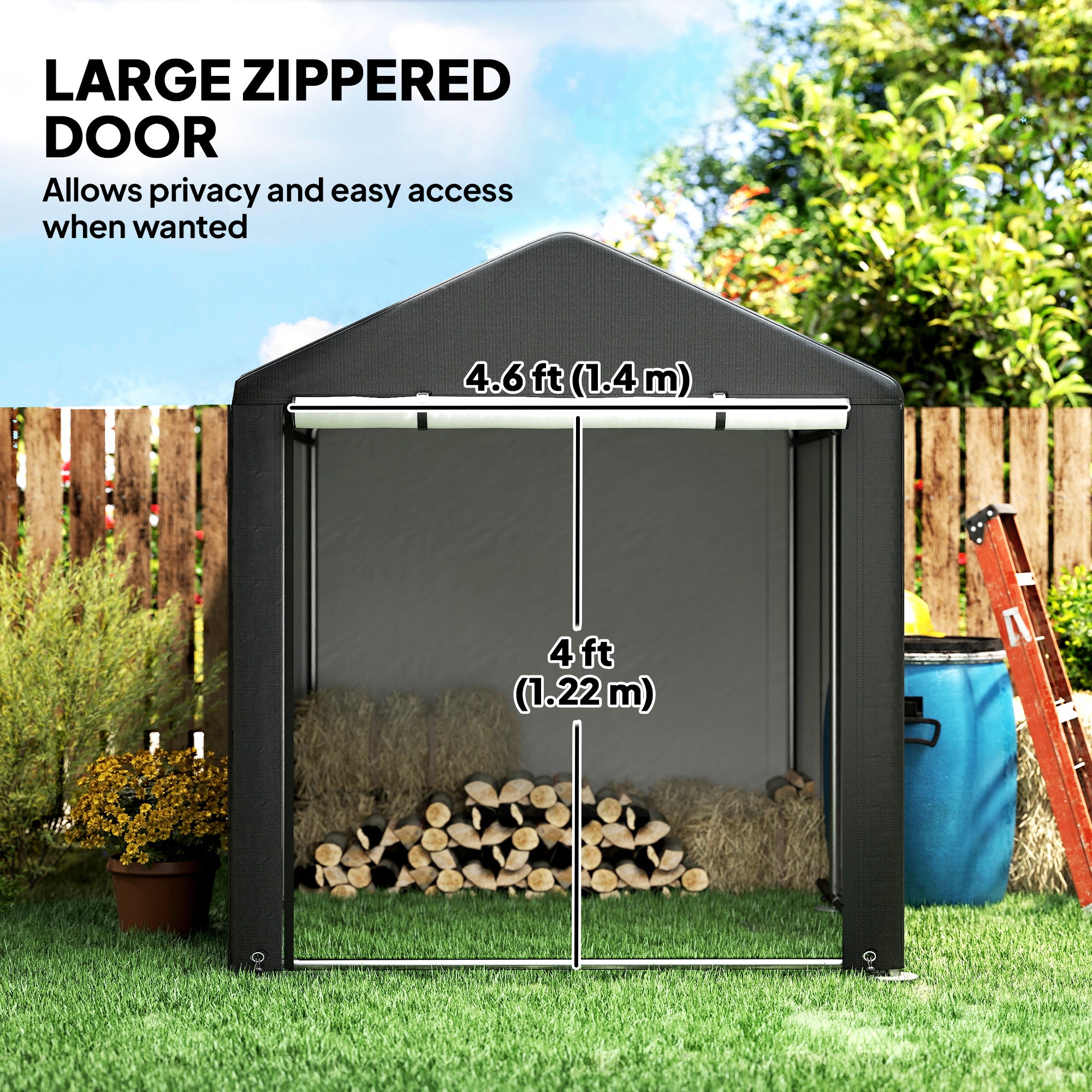 Portable Bicycle Shed - Black 1.6 x 2.2m Waterproof Tent-Patio & Garden > Lawn & Garden > Sheds > Portable Shed-DECOROLALA