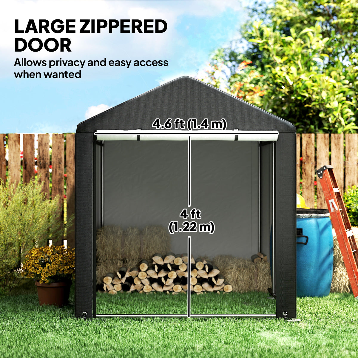 Portable Bicycle Shed - Black 1.6 x 2.2m Waterproof Tent-Patio & Garden > Lawn & Garden > Sheds > Portable Shed-DECOROLALA