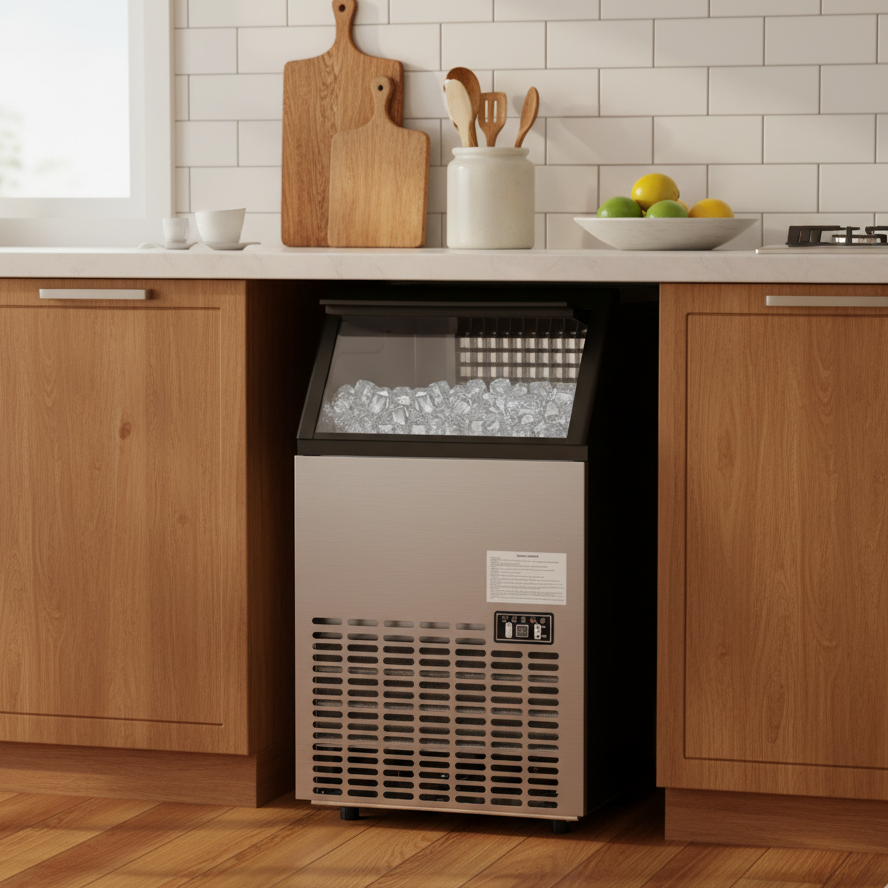 Portable Built-In Stainless Steel Commercial Ice Maker-Ice Makers-DECOROLALA
