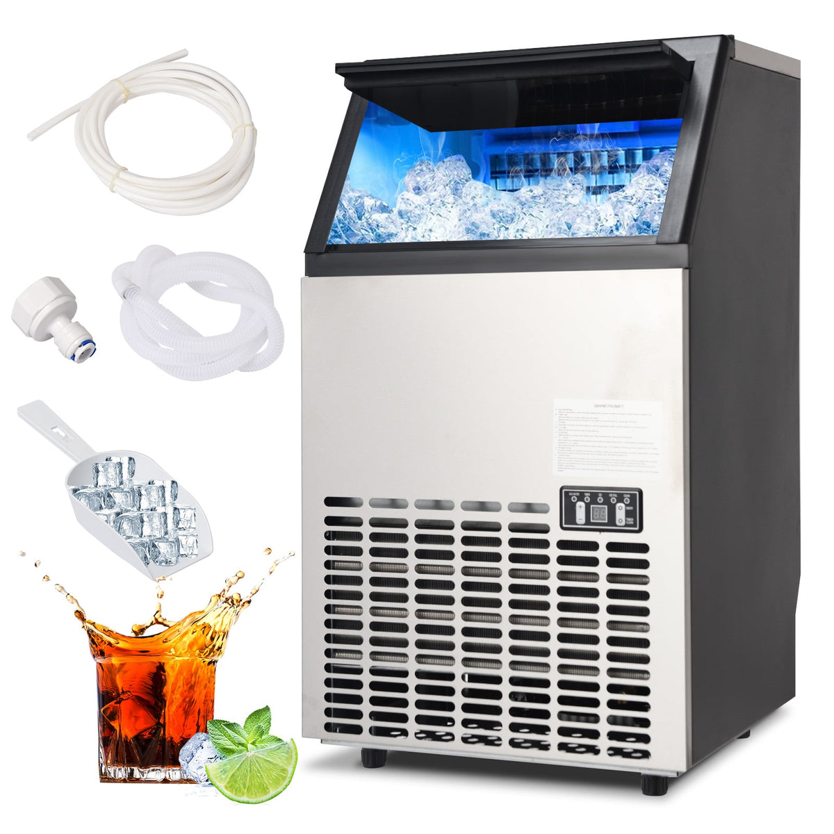 Portable Built-In Stainless Steel Commercial Ice Maker-Ice Makers-DECOROLALA