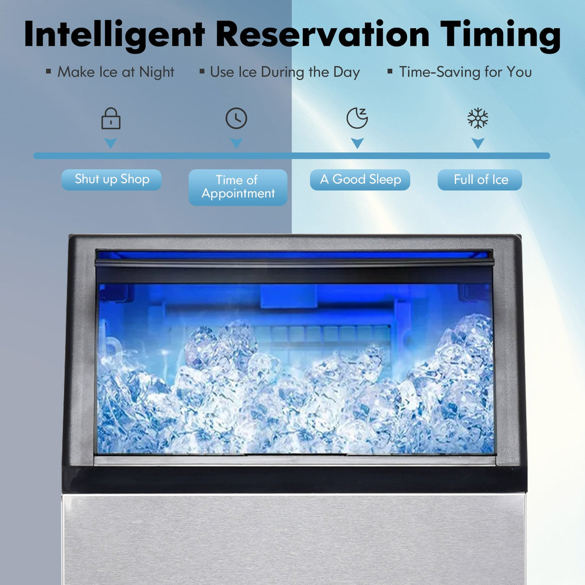 Portable Built-In Stainless Steel Commercial Ice Maker-Ice Makers-DECOROLALA
