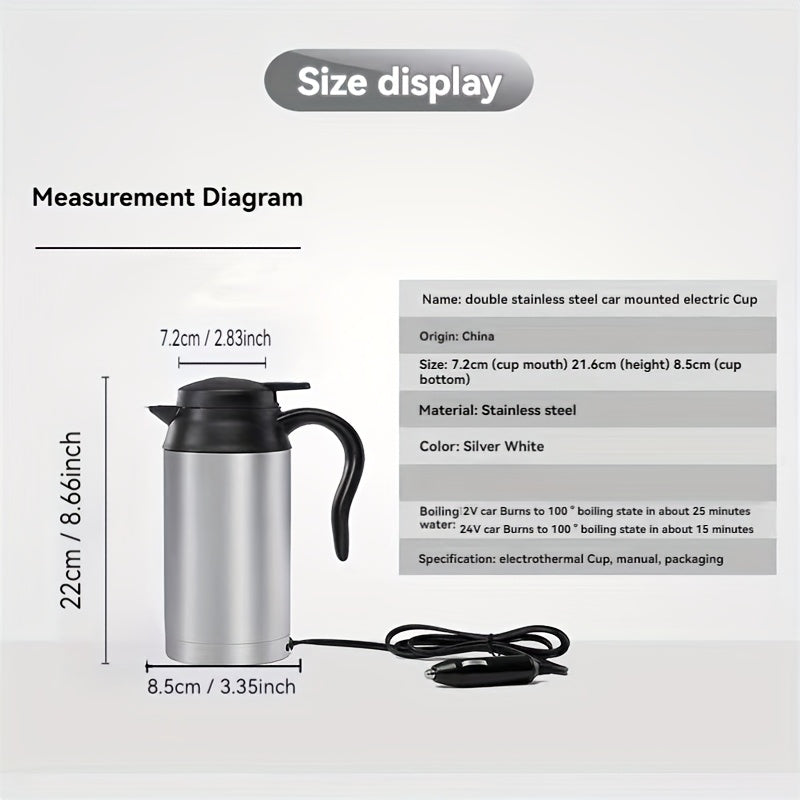 Portable Car Electric Kettle - Stainless Steel 120W 24V Boiler-Table-DECOROLALA