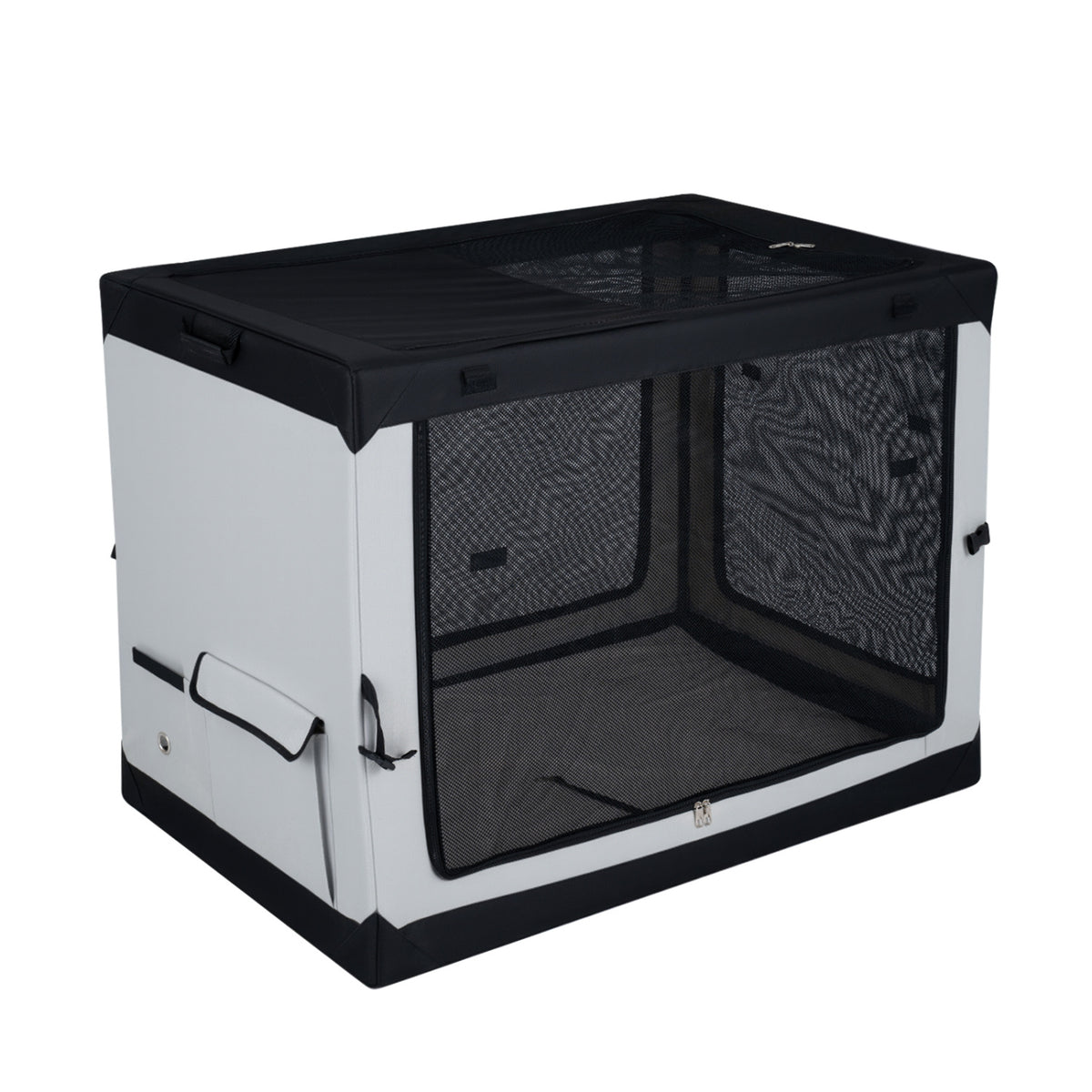 Portable Collapsible Soft Dog Crate for Dogs with 4 Mesh Doors Removable Mat and Storage Pocket-XL-Dog Kennels-DECOROLALA