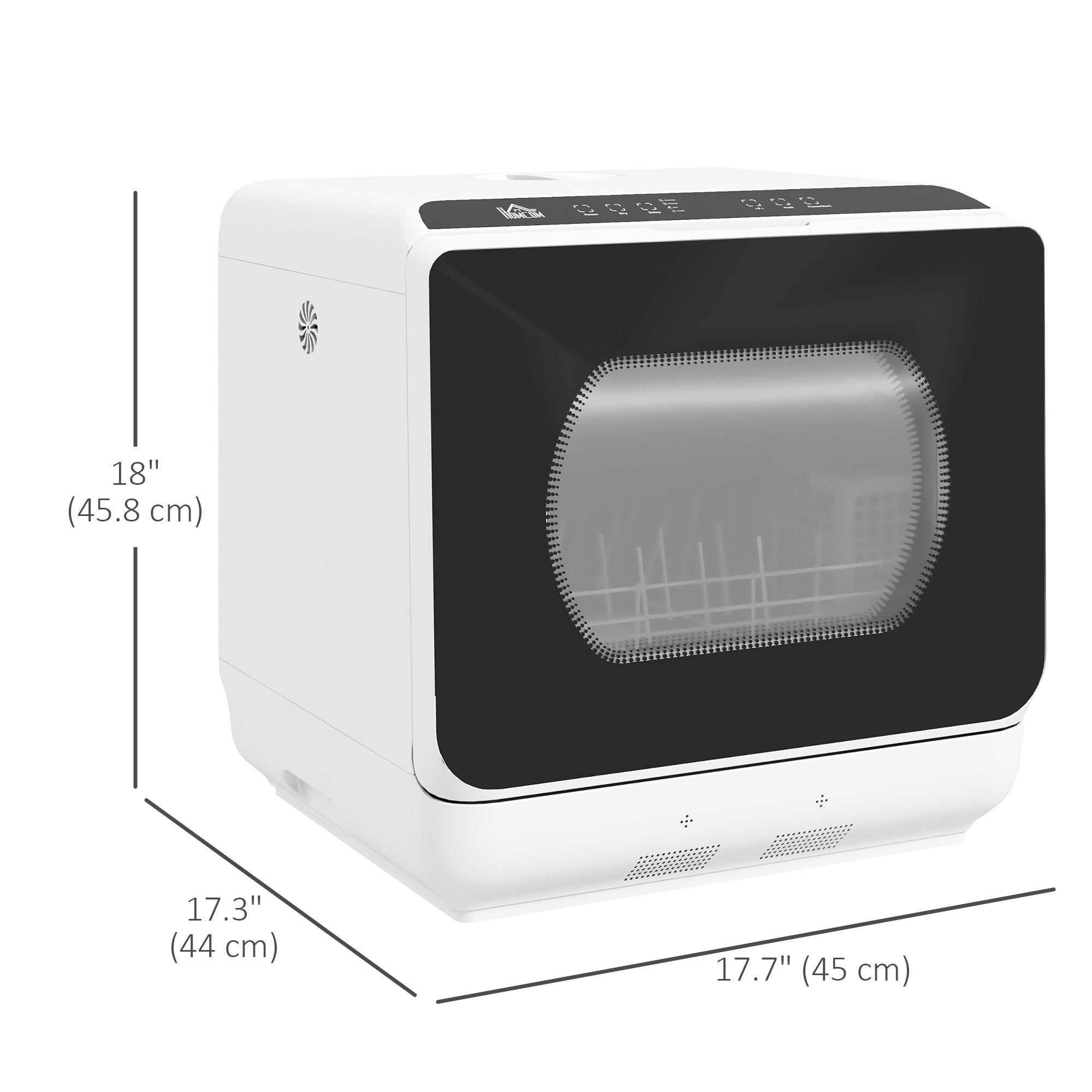 Portable Countertop Dishwasher - 4 Place Settings White-DECOROLALA