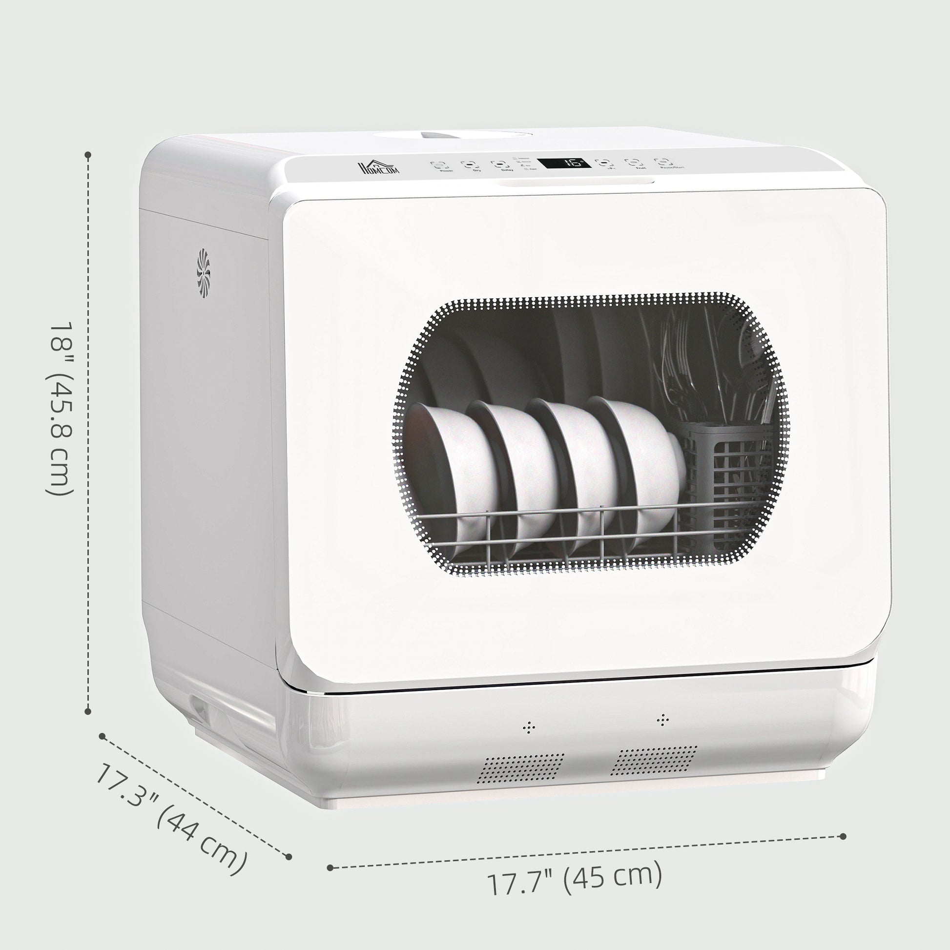 Portable Countertop Dishwasher - 4 Place Settings White-DECOROLALA