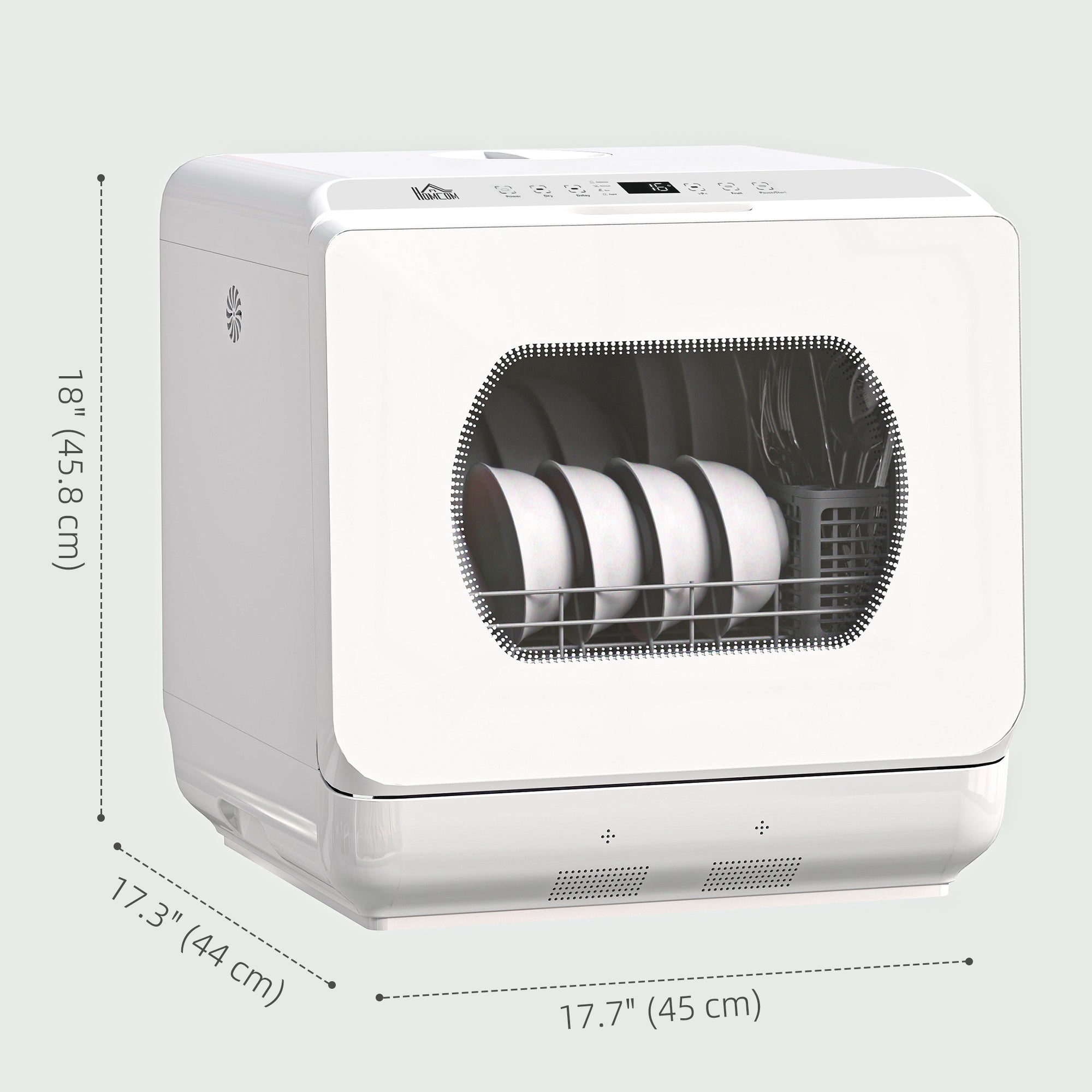Portable Countertop Dishwasher - 4 Place Settings White-DECOROLALA