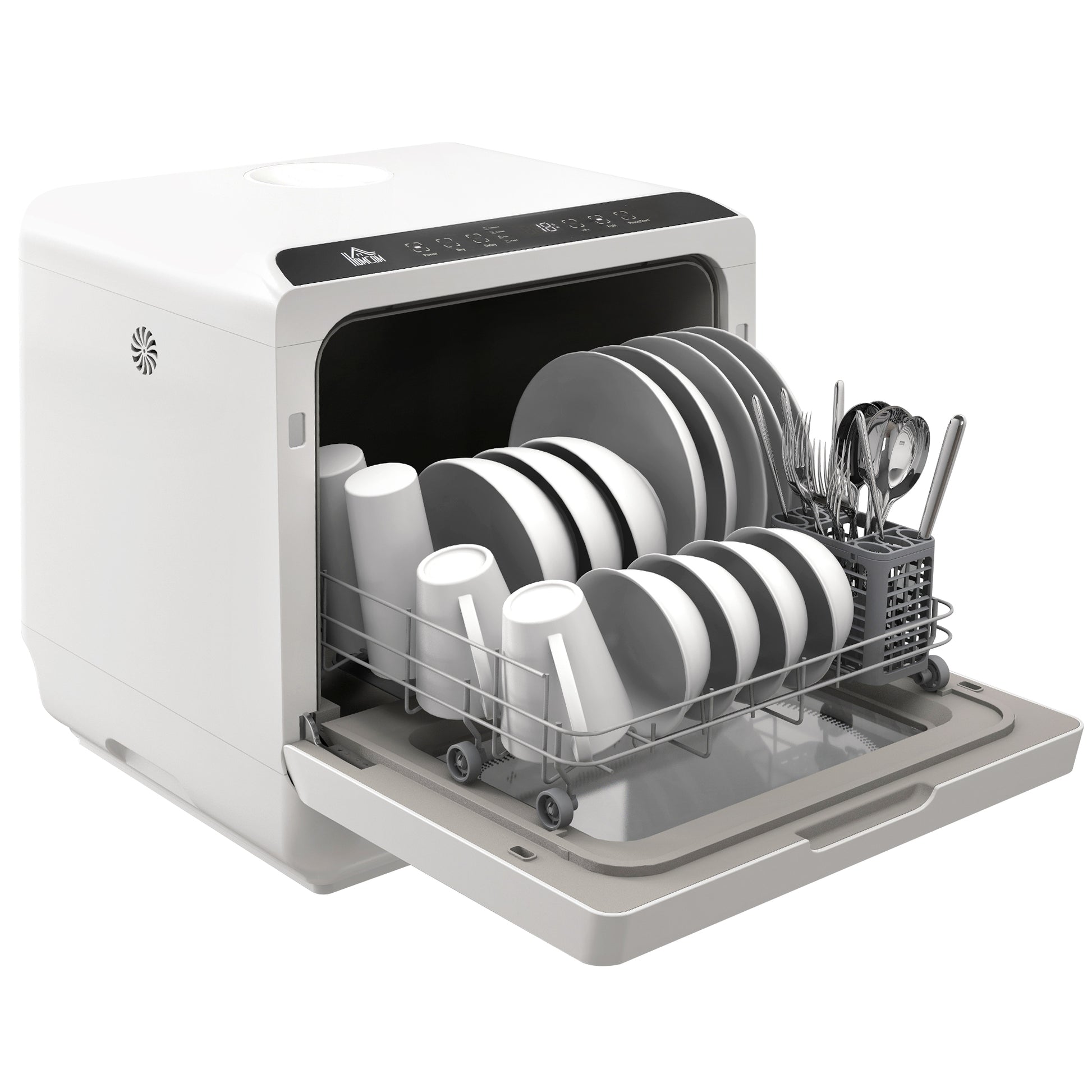 Portable Countertop Dishwasher - 4 Place Settings White-DECOROLALA