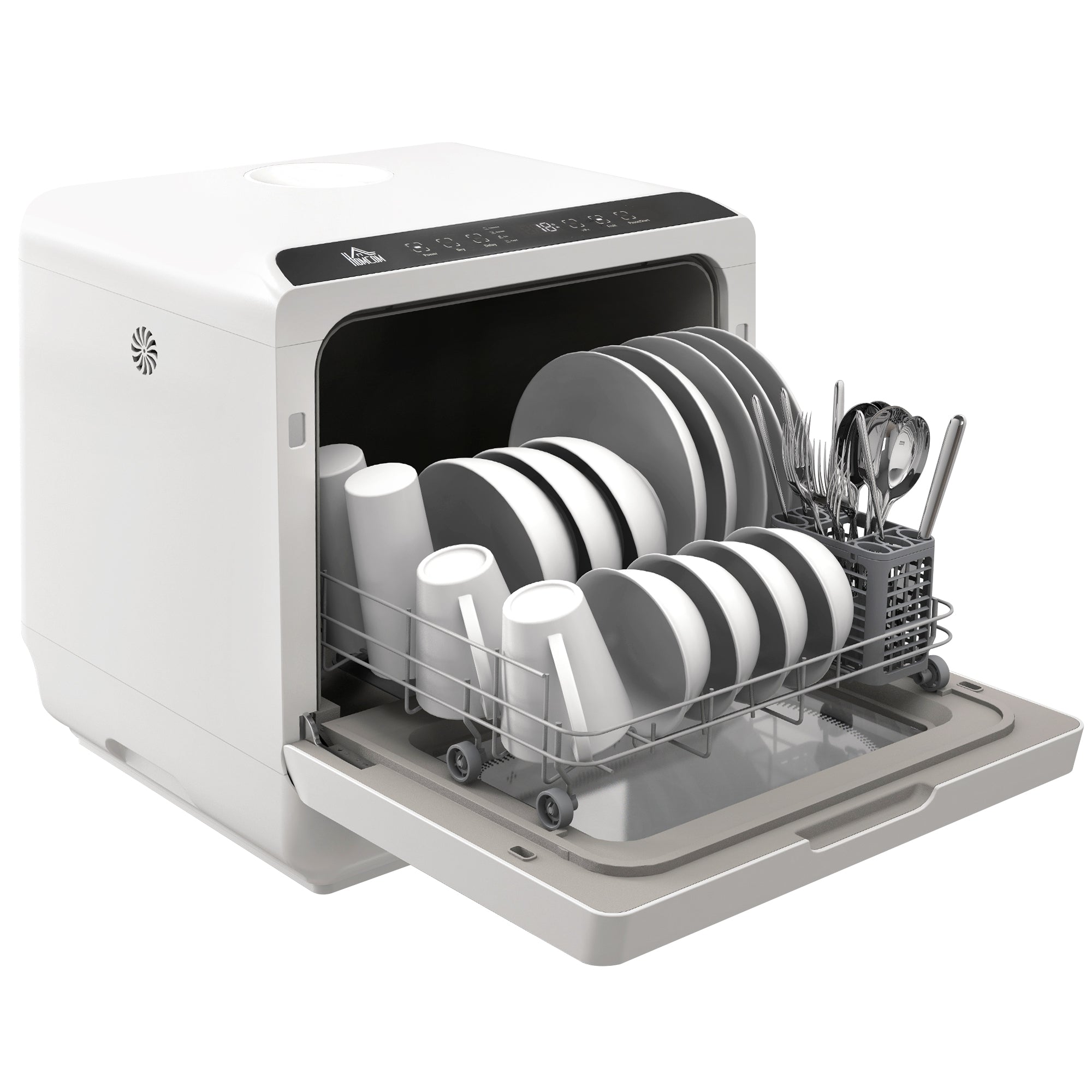 Portable Countertop Dishwasher - 4 Place Settings White-DECOROLALA
