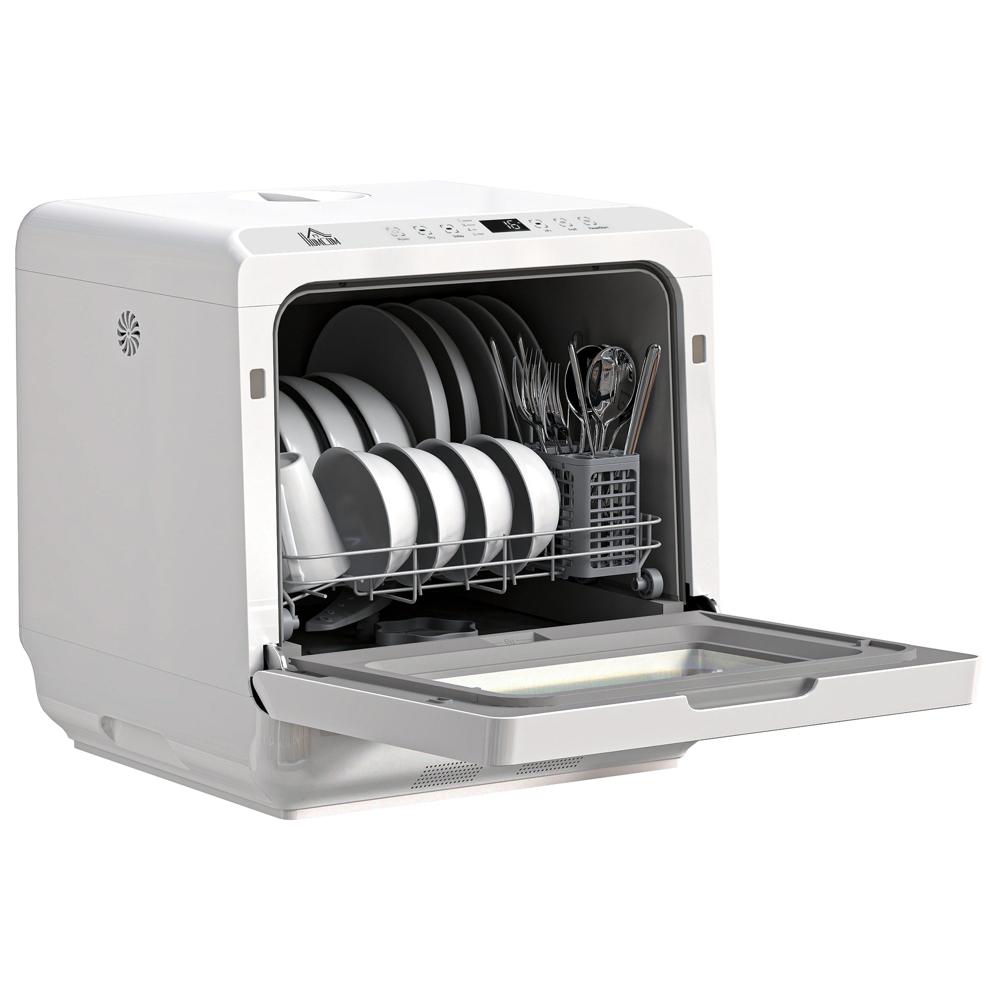 Portable Countertop Dishwasher - 4 Place Settings White-DECOROLALA