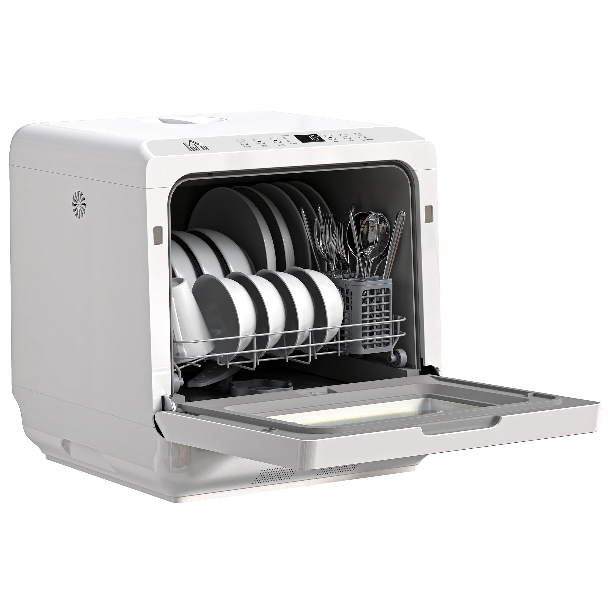 Portable Countertop Dishwasher - 4 Place Settings White-DECOROLALA
