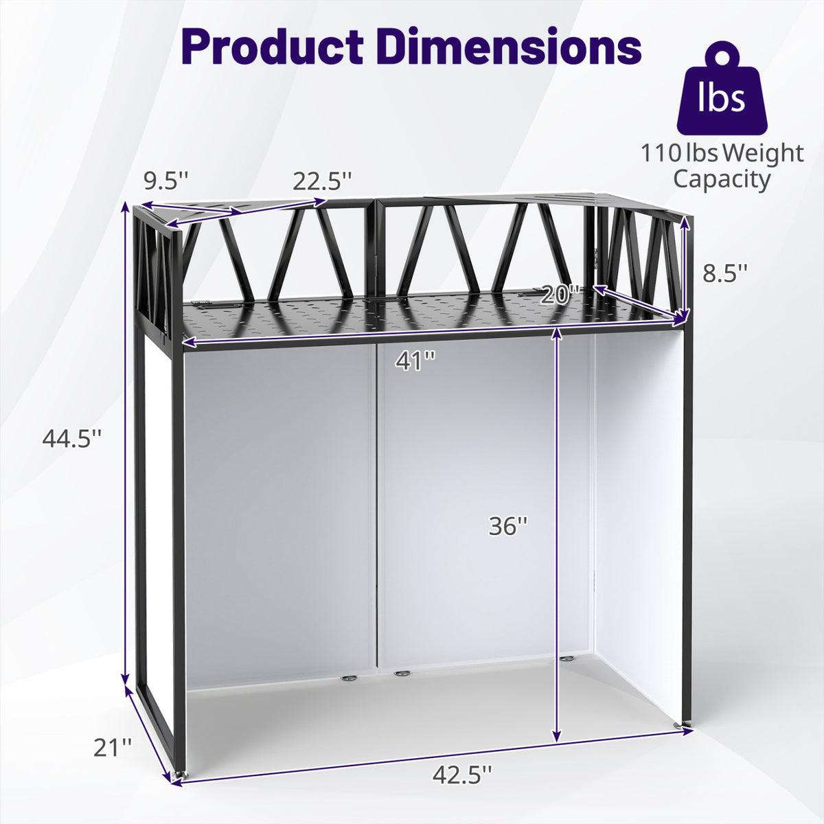 Portable DJ Booth with Black and White Scrims - Foldable Metal Stand-Art Easels-DECOROLALA