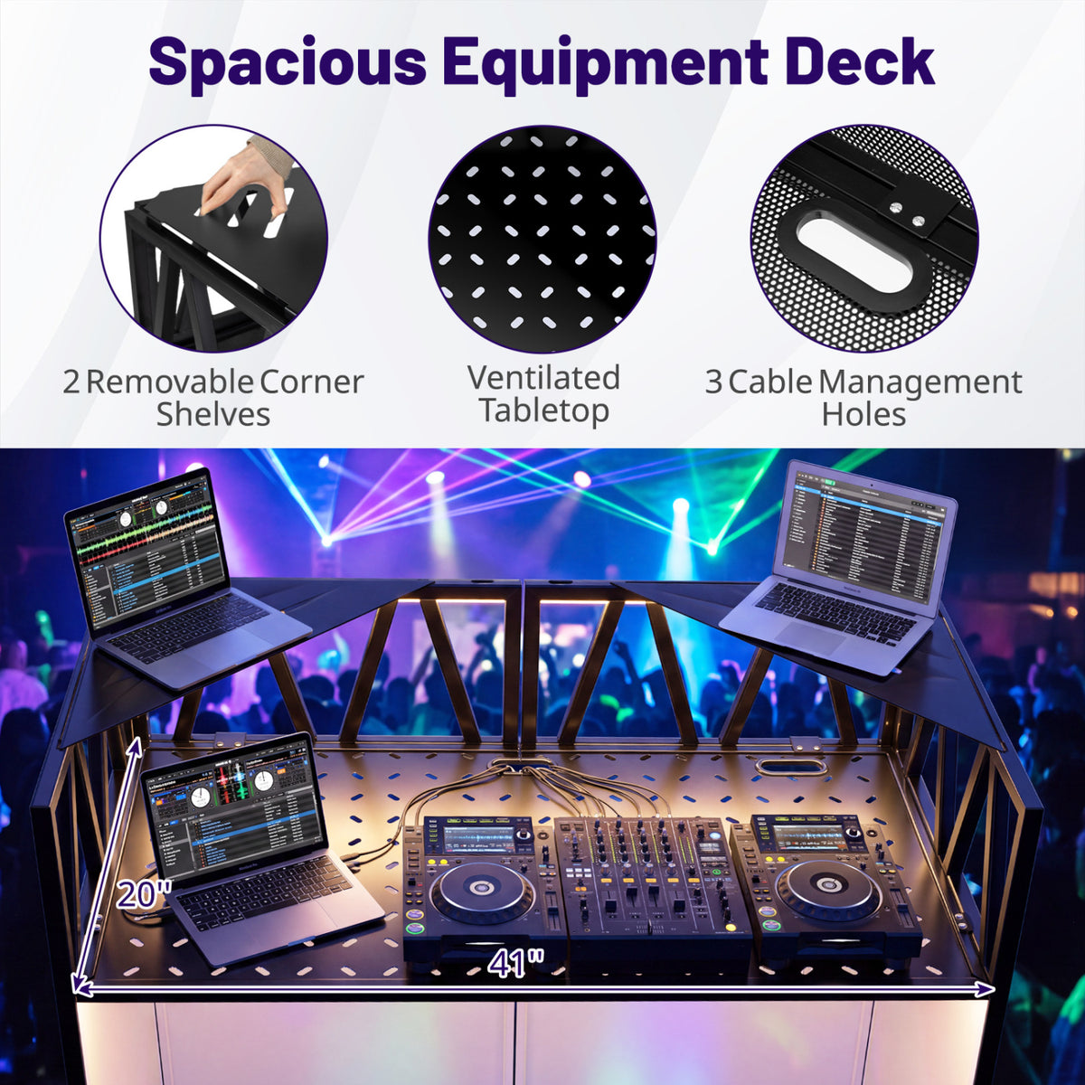 Portable DJ Booth with Black and White Scrims - Foldable Metal Stand-Art Easels-DECOROLALA