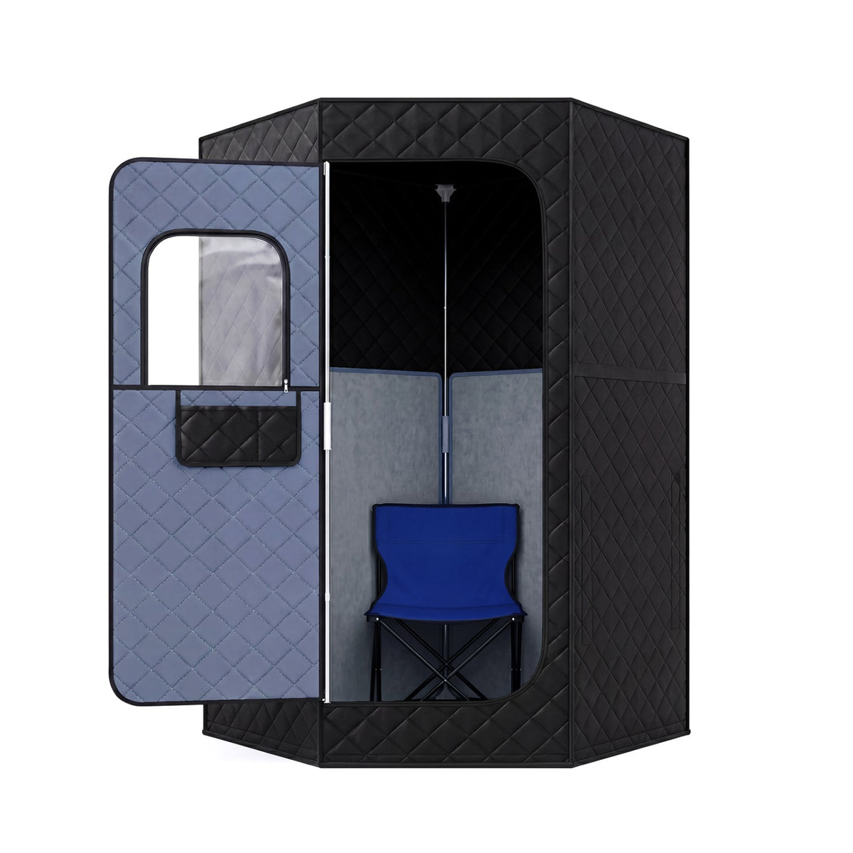 Portable Far Infrared Sauna Box for Home Full Body Sauna Tent-Black-Saunas-DECOROLALA