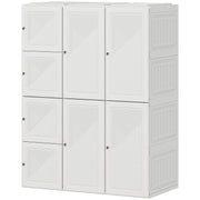 Portable Foldable Wardrobe - 8 Compartments White-DECOROLALA