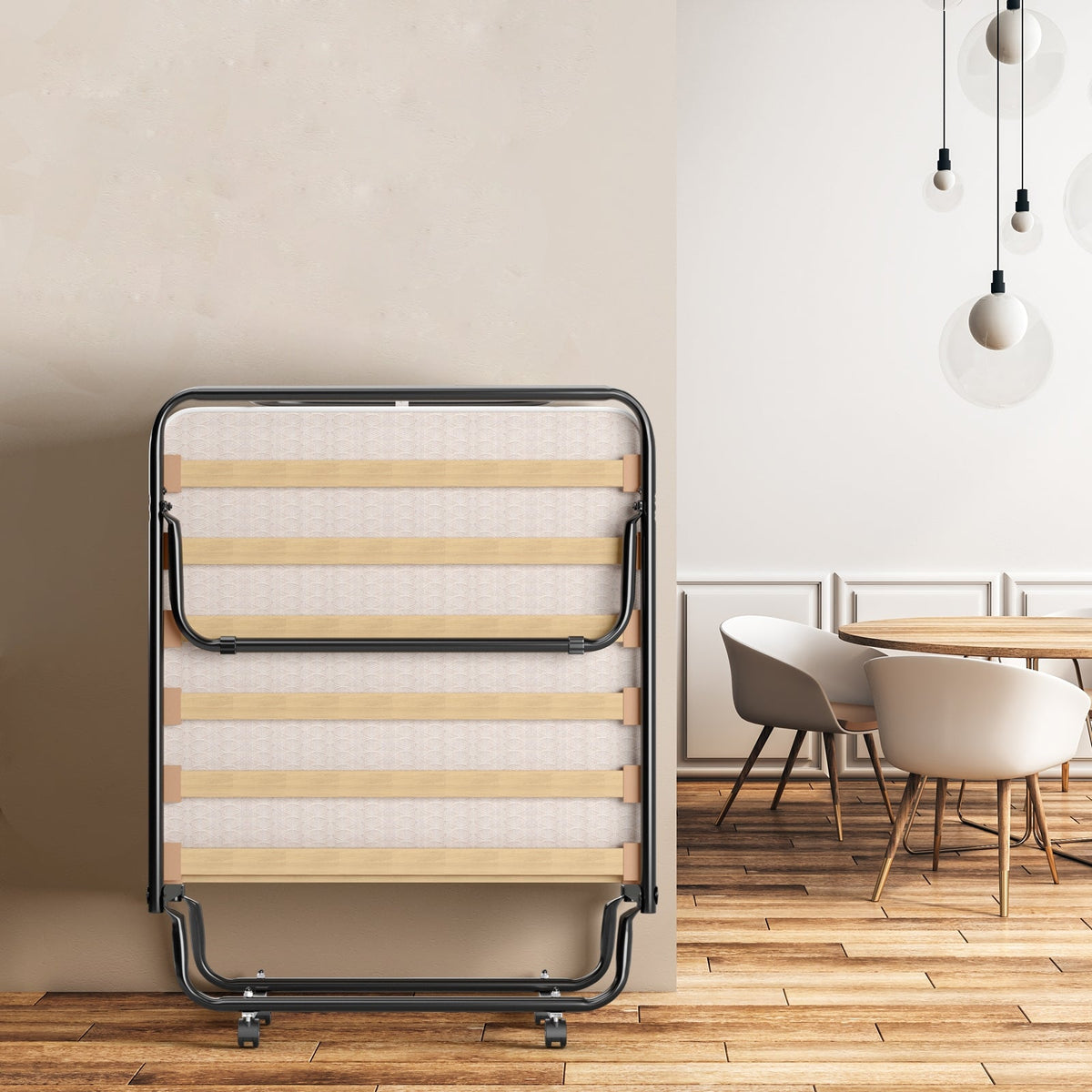 Portable Folding Bed with Memory Foam Mattress and Sturdy Metal Frame Made in Italy-Folding Beds-DECOROLALA