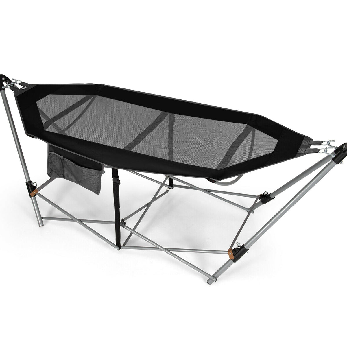 Portable Folding Hammock with Hammock Stand-Black-Hammocks-DECOROLALA