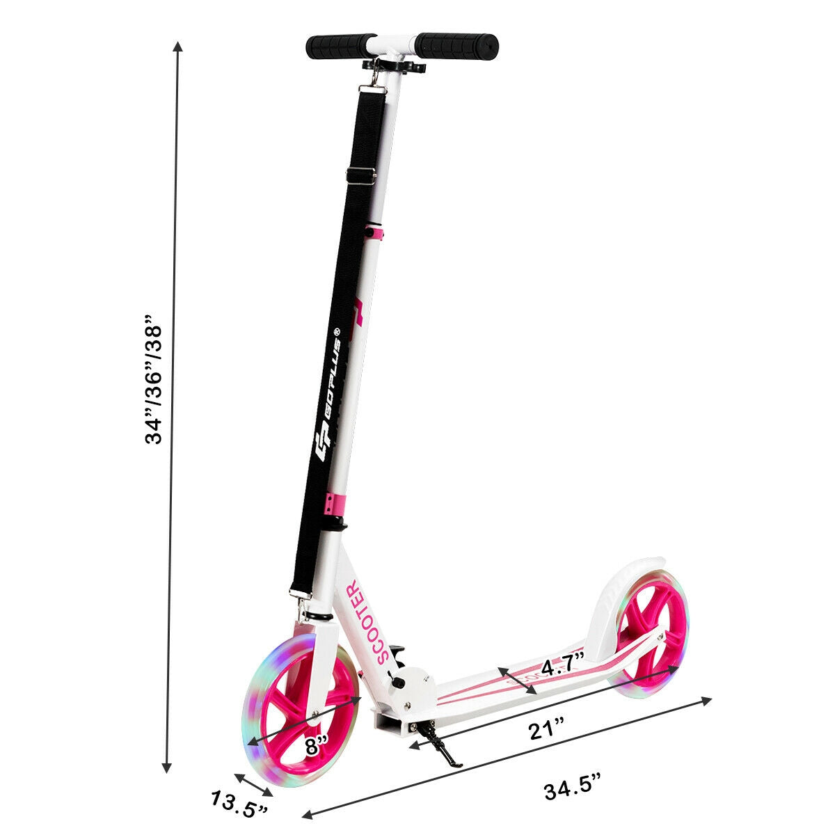 Portable Folding Sports Kick Scooter with LED Wheels