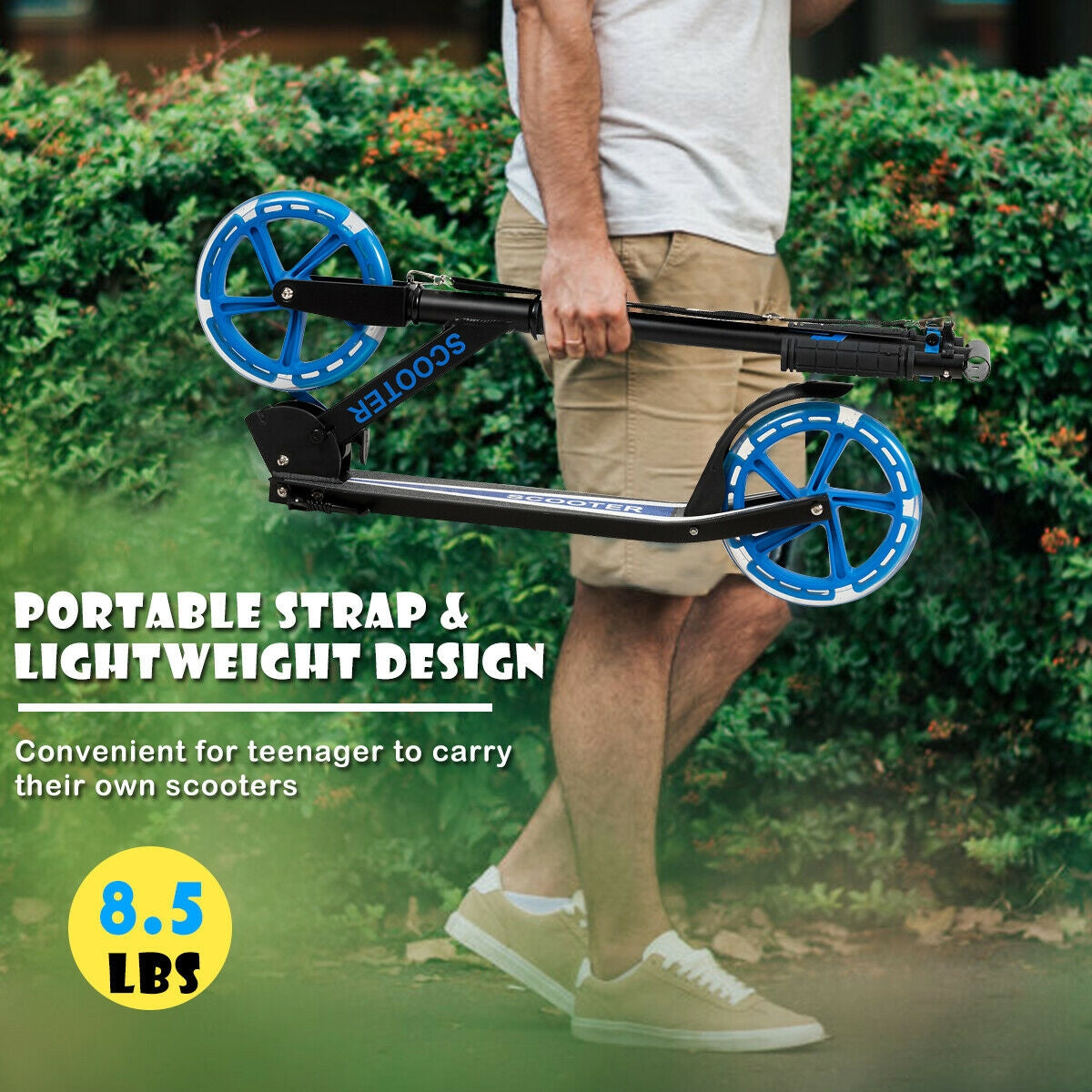 Portable Folding Sports Kick Scooter with LED Wheels