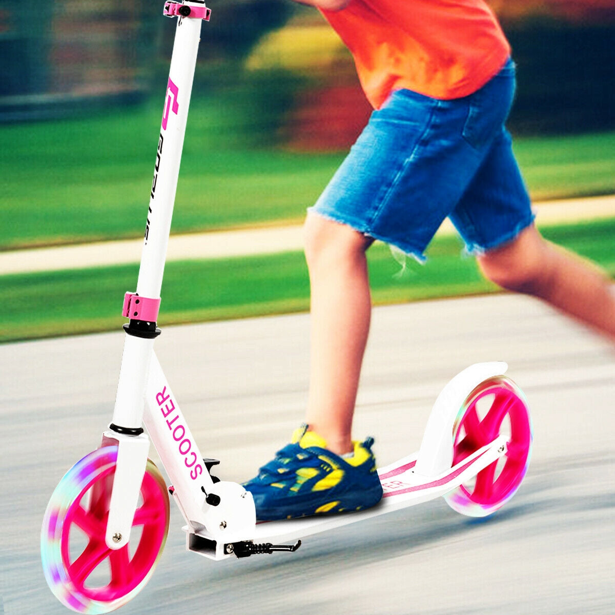Portable Folding Sports Kick Scooter with LED Wheels