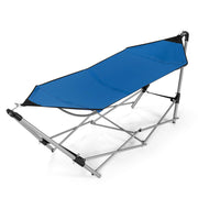 Portable Folding Steel Frame Hammock with Bag-Blue-Hammocks-DECOROLALA