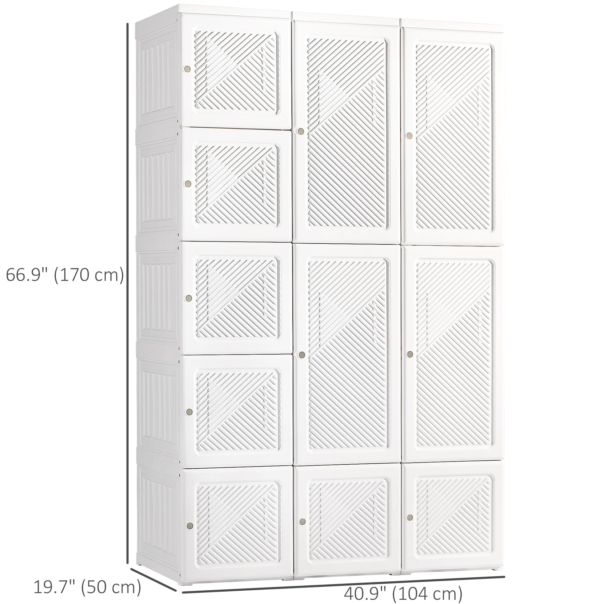 Portable Folding Wardrobe Closet - 8 Cubes White-DECOROLALA