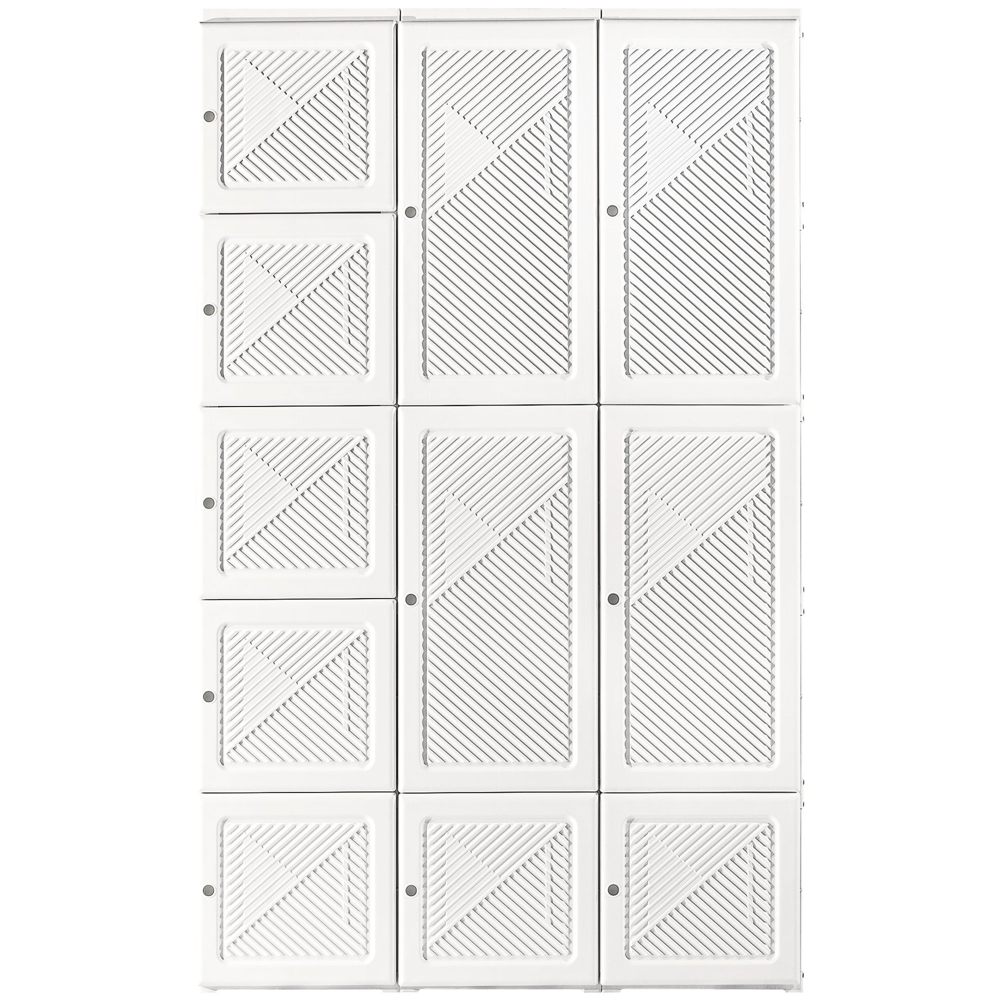 Portable Folding Wardrobe Closet - 8 Cubes White-DECOROLALA