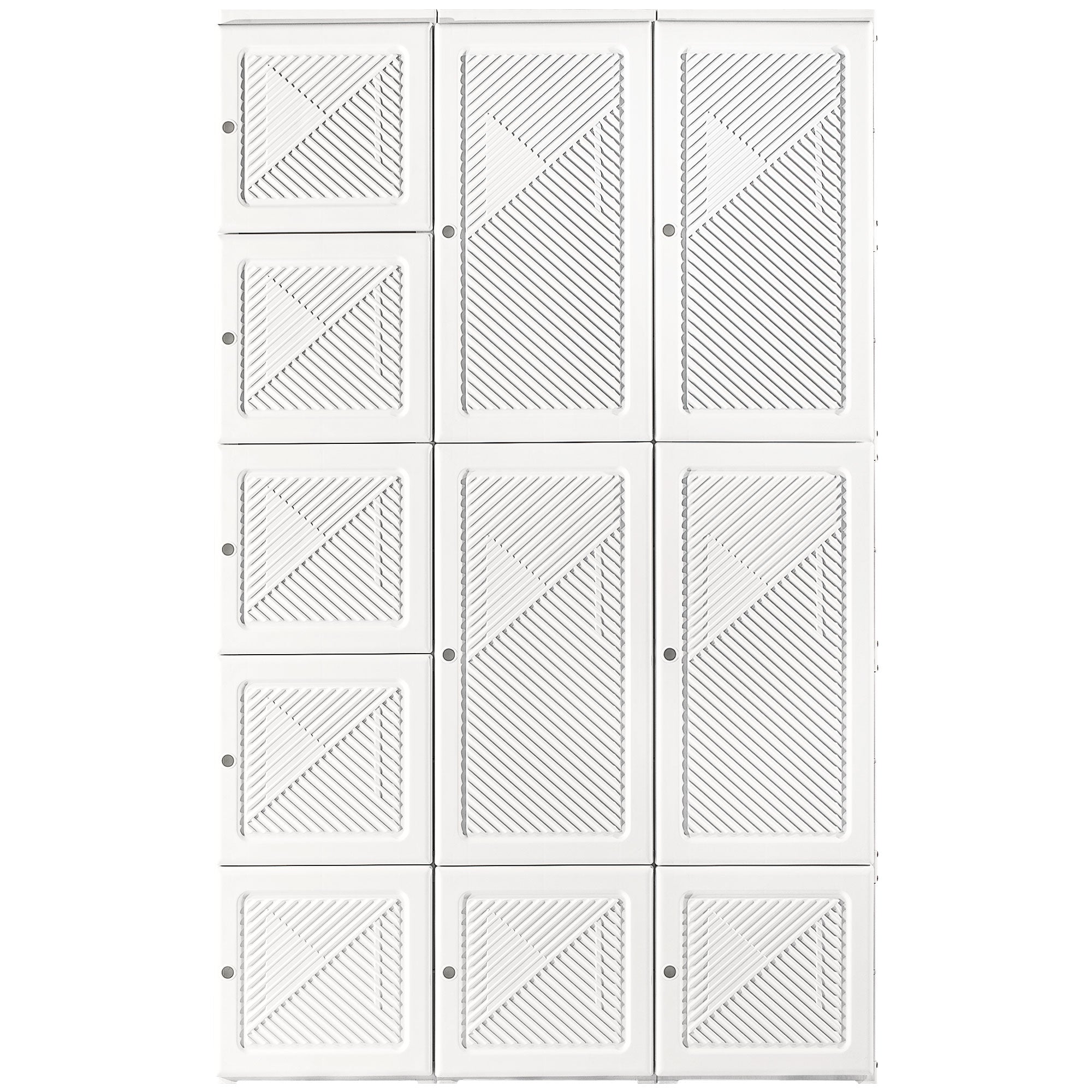 Portable Folding Wardrobe Closet - 8 Cubes White-DECOROLALA