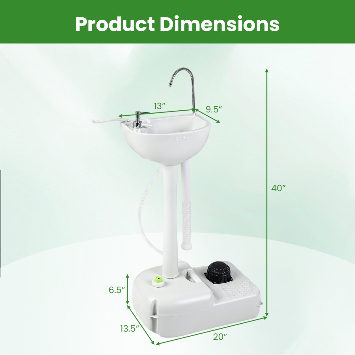 Portable Foot Pump Camping Sink with 4.5 Gal Water Tank and Soap Dispenser-Camping Furniture-DECOROLALA