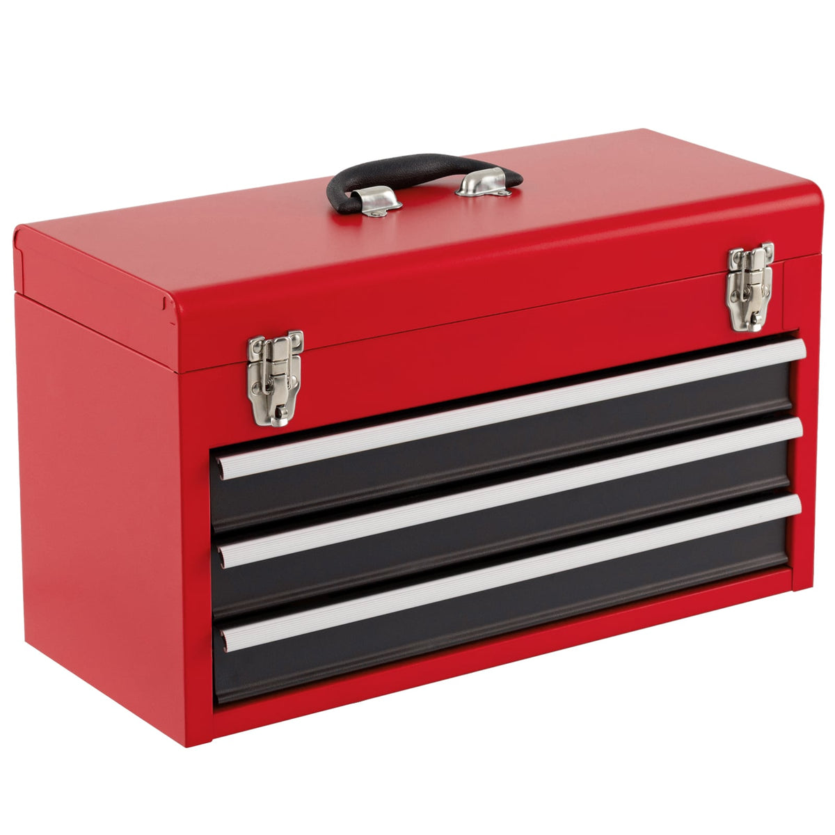 Portable Garage Mechanic Tool Cabinet Box with 3 Drawers-Black & Red-Garages-DECOROLALA