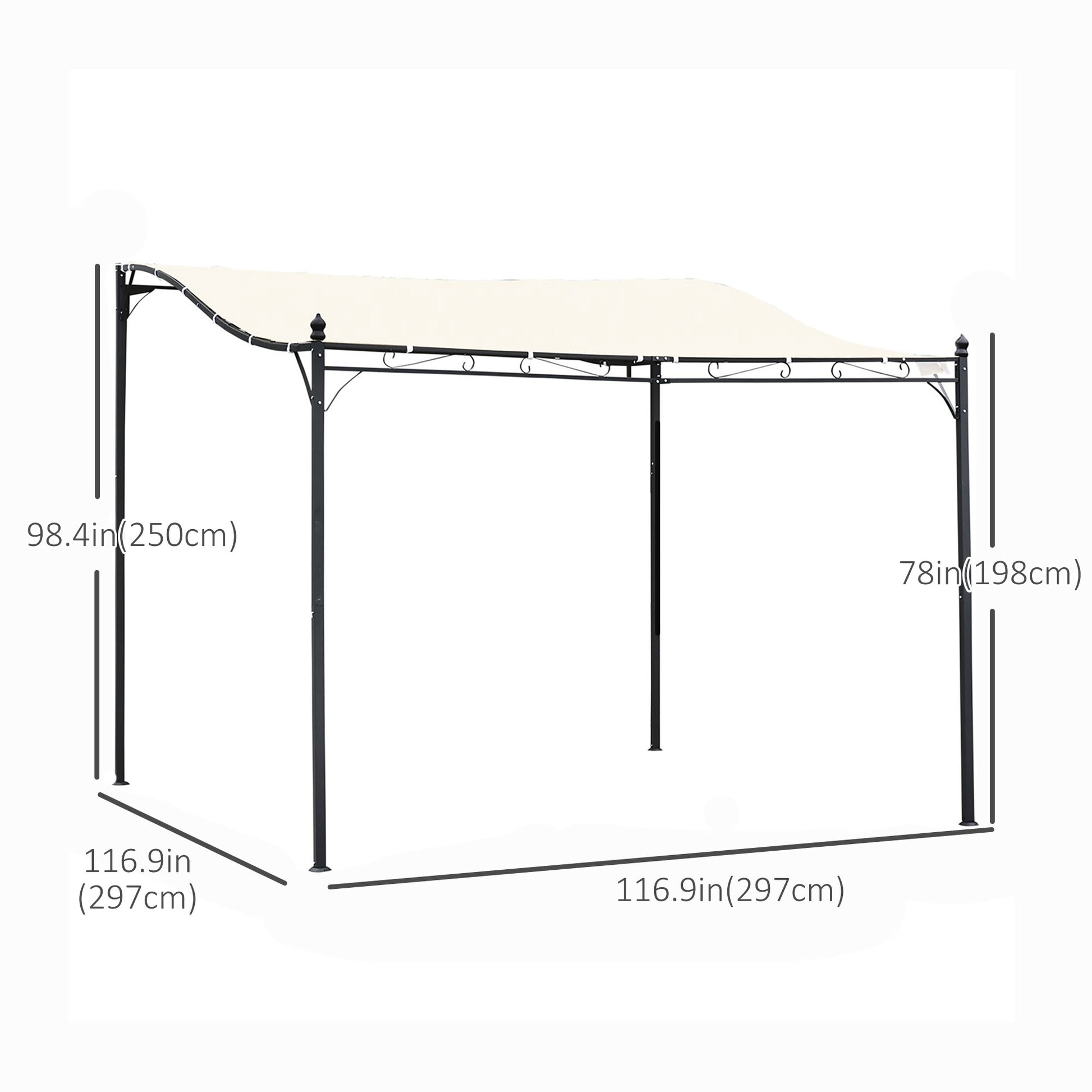 Portable Gazebo 10x10 Steel Cream White - Patio Sunshade-DECOROLALA