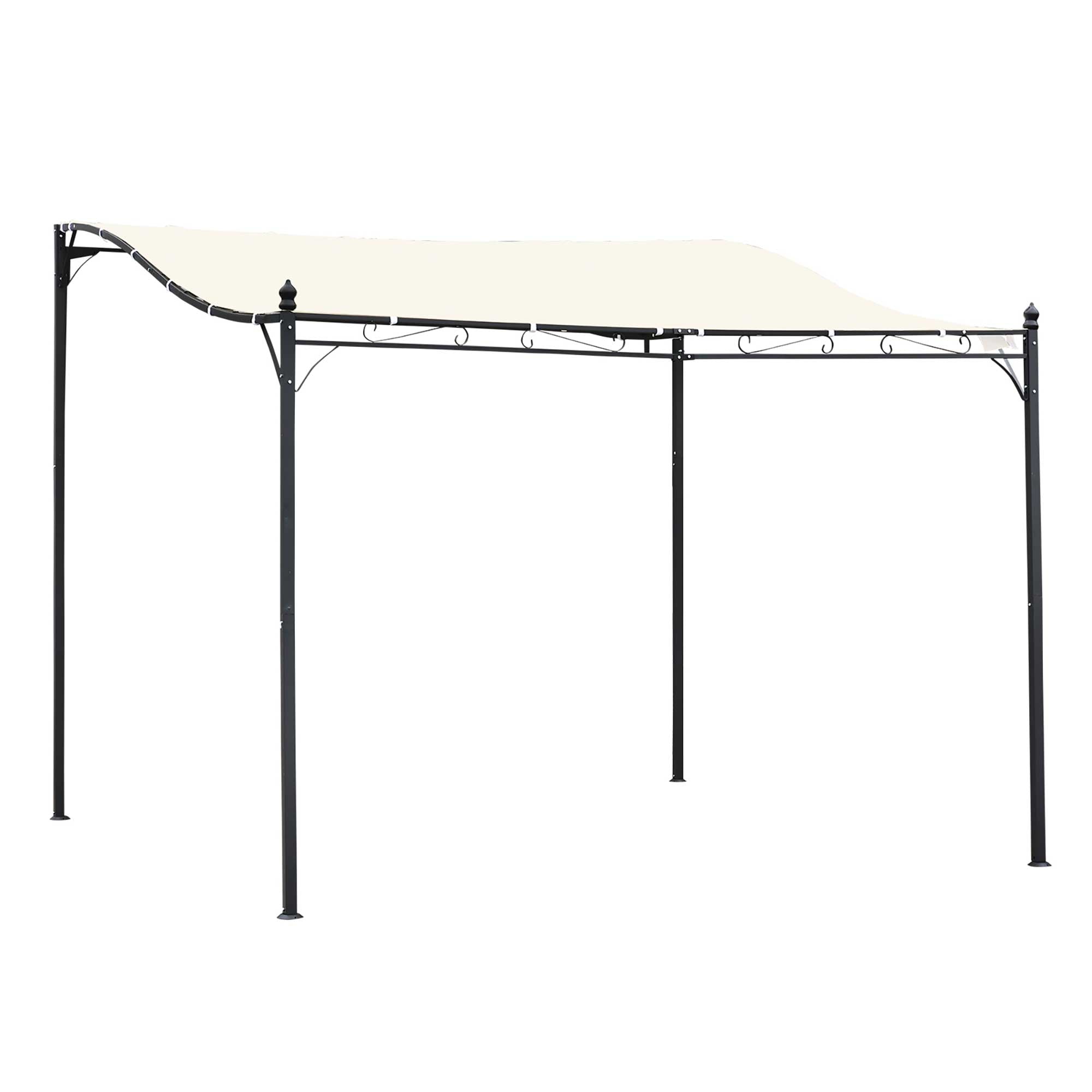 Portable Gazebo 10x10 Steel Cream White - Patio Sunshade-DECOROLALA