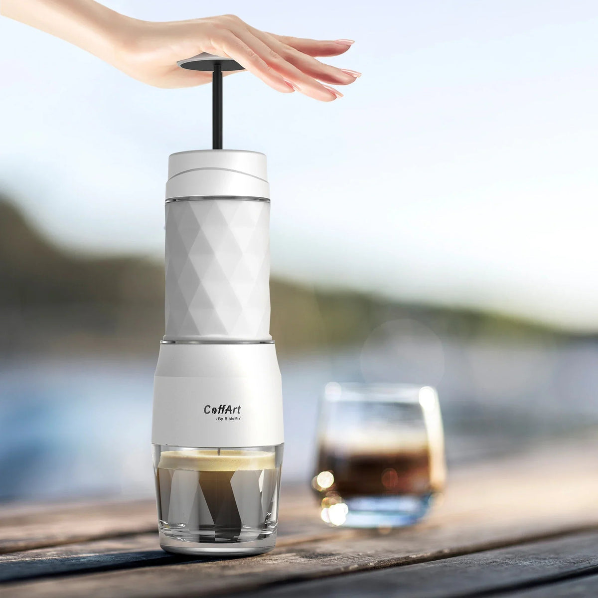 Portable Hand Press Espresso Maker 3 in 1 Travel Coffee Brewer White-Espresso Machine-DECOROLALA