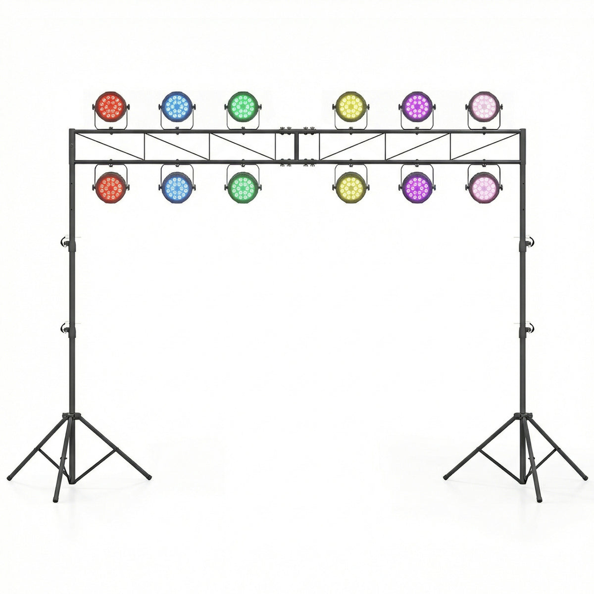 Portable Lighting Truss System Height Adjustable DJ Light Stand with 2 Folding Tripods-Outdoor Decor-DECOROLALA