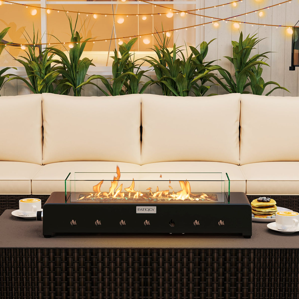 Portable Mini Fireplace with Wind Guard and Stainless Steel Burner-Fire Pits-DECOROLALA