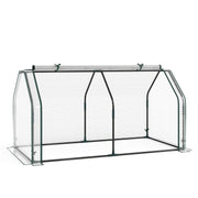 Portable Mini Greenhouse Small Garden Greenhouse with PE Cover and Zippered Roll-up Door for Vegetables-White-Greenhouses-DECOROLALA