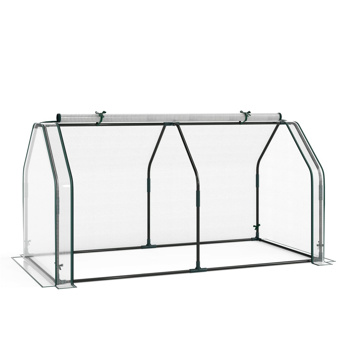 Portable Mini Greenhouse Small Garden Greenhouse with PE Cover and Zippered Roll-up Door for Vegetables-White-Greenhouses-DECOROLALA