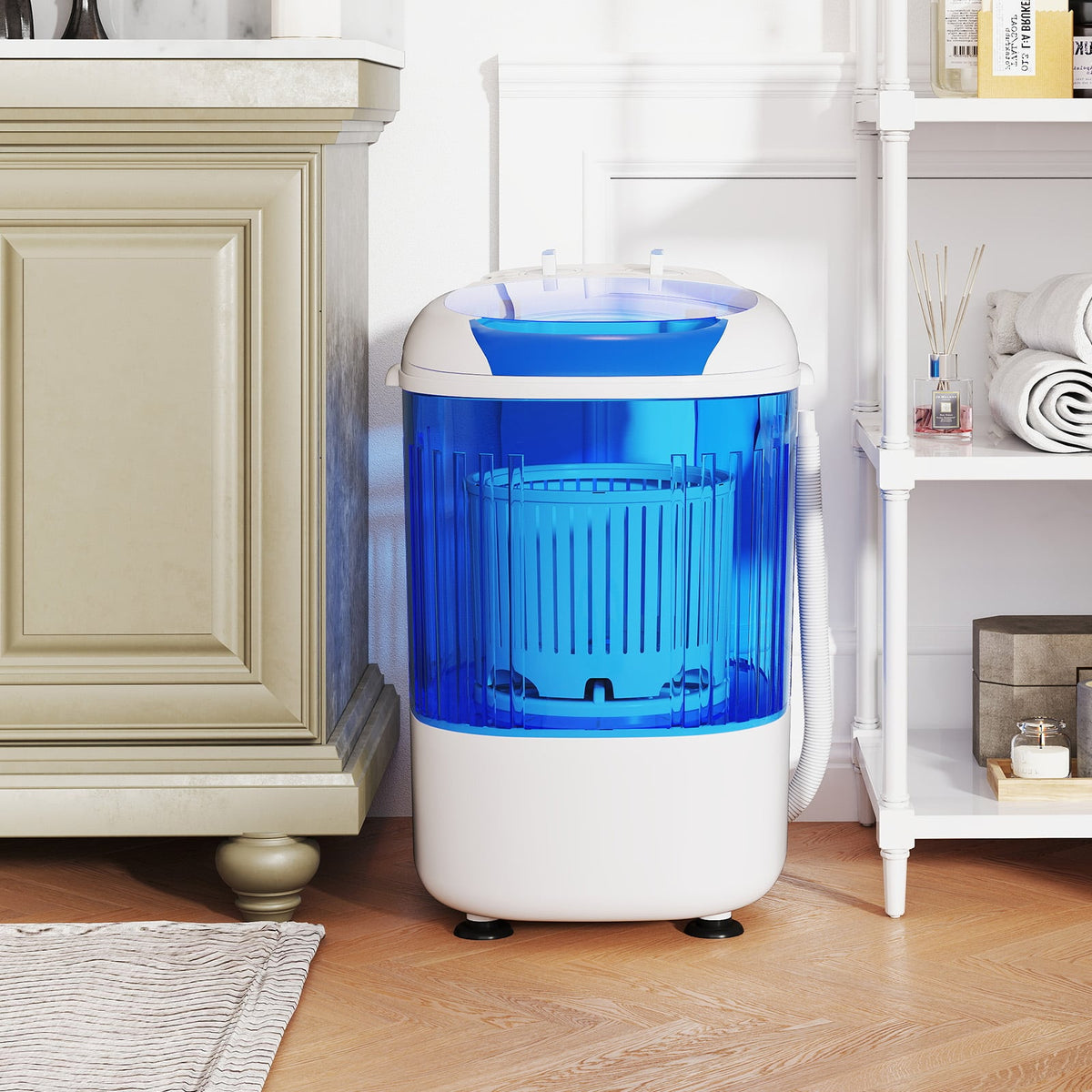 Portable Mini Semi-automatic Washing Machine with Spin Tub and Drain Hose 2.5 kg Capacity-Blue-Washing Machines-DECOROLALA