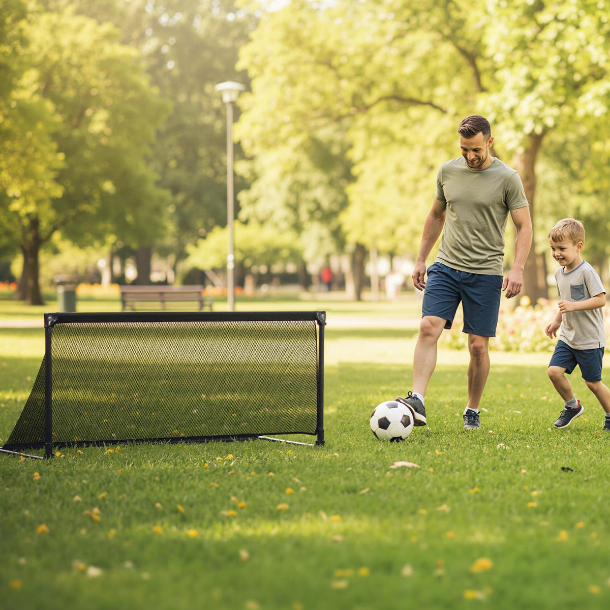 Portable POP Up Toddler Soccer Net with Metal Frame-M-Sporting Goods-DECOROLALA