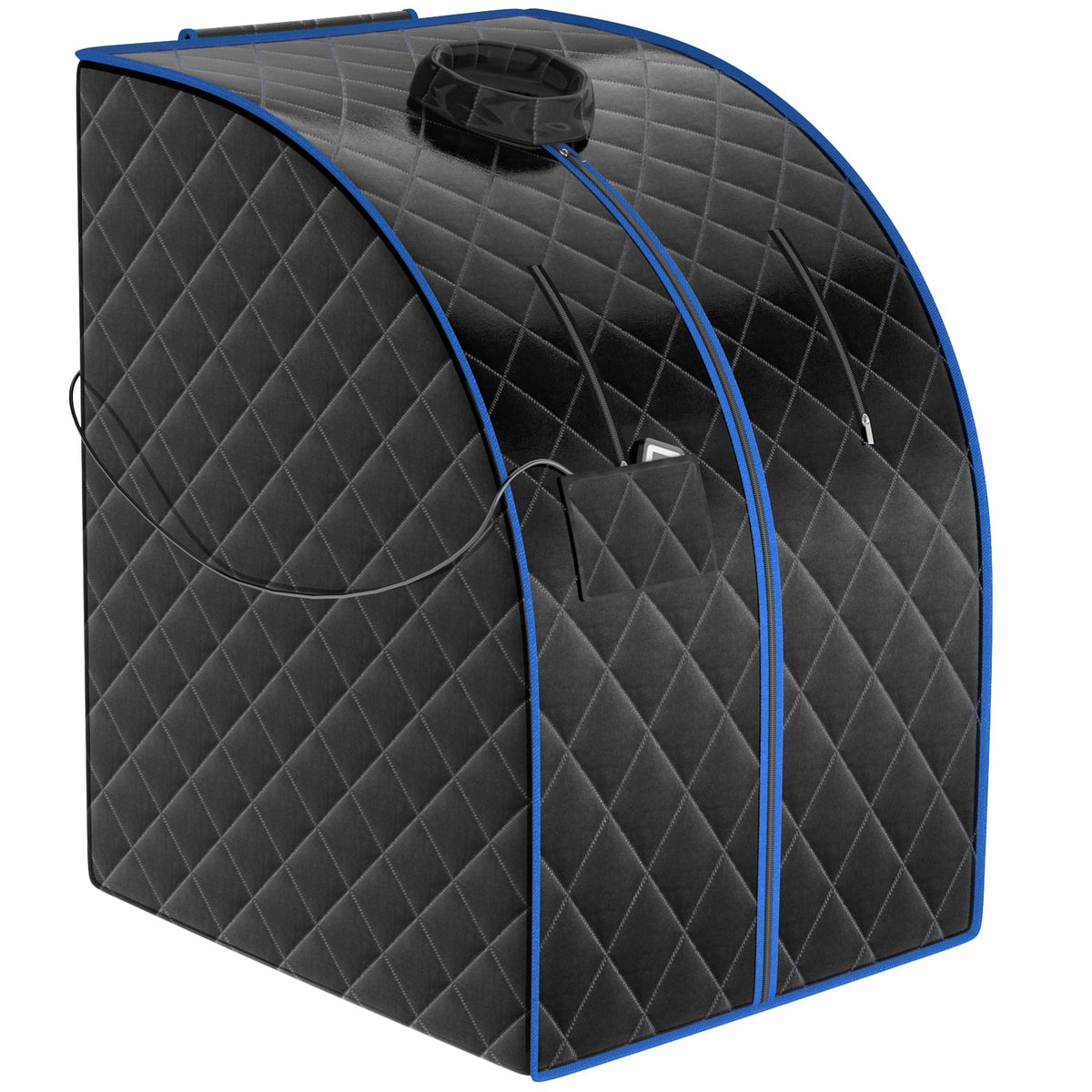 Portable Personal Far Infrared Sauna with Heating Foot Pad and Chair-Black-Saunas-DECOROLALA