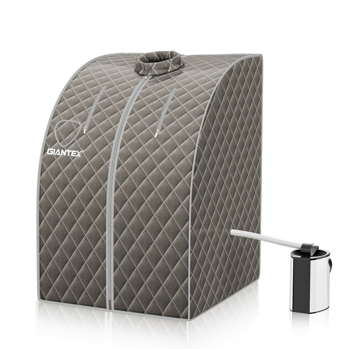 Portable Personal Steam Sauna Spa with 3L Blast-proof Steamer Chair-Gray-Saunas-DECOROLALA