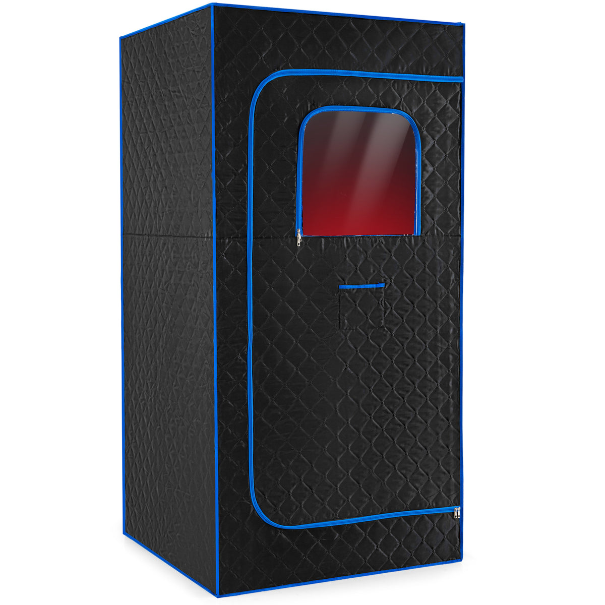 Portable Steam Sauna Box with 3L/1200W Fast-Heat Steamer and 15-Level Temperature-Blue-Saunas-DECOROLALA